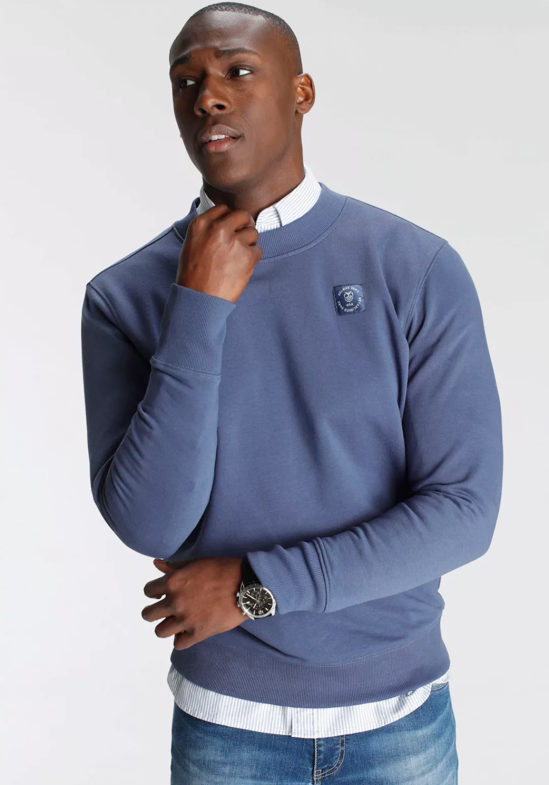 DELMAO Sweatshirt Langarm, Regular Fit, unifarben, Basic-Stil günstig online kaufen