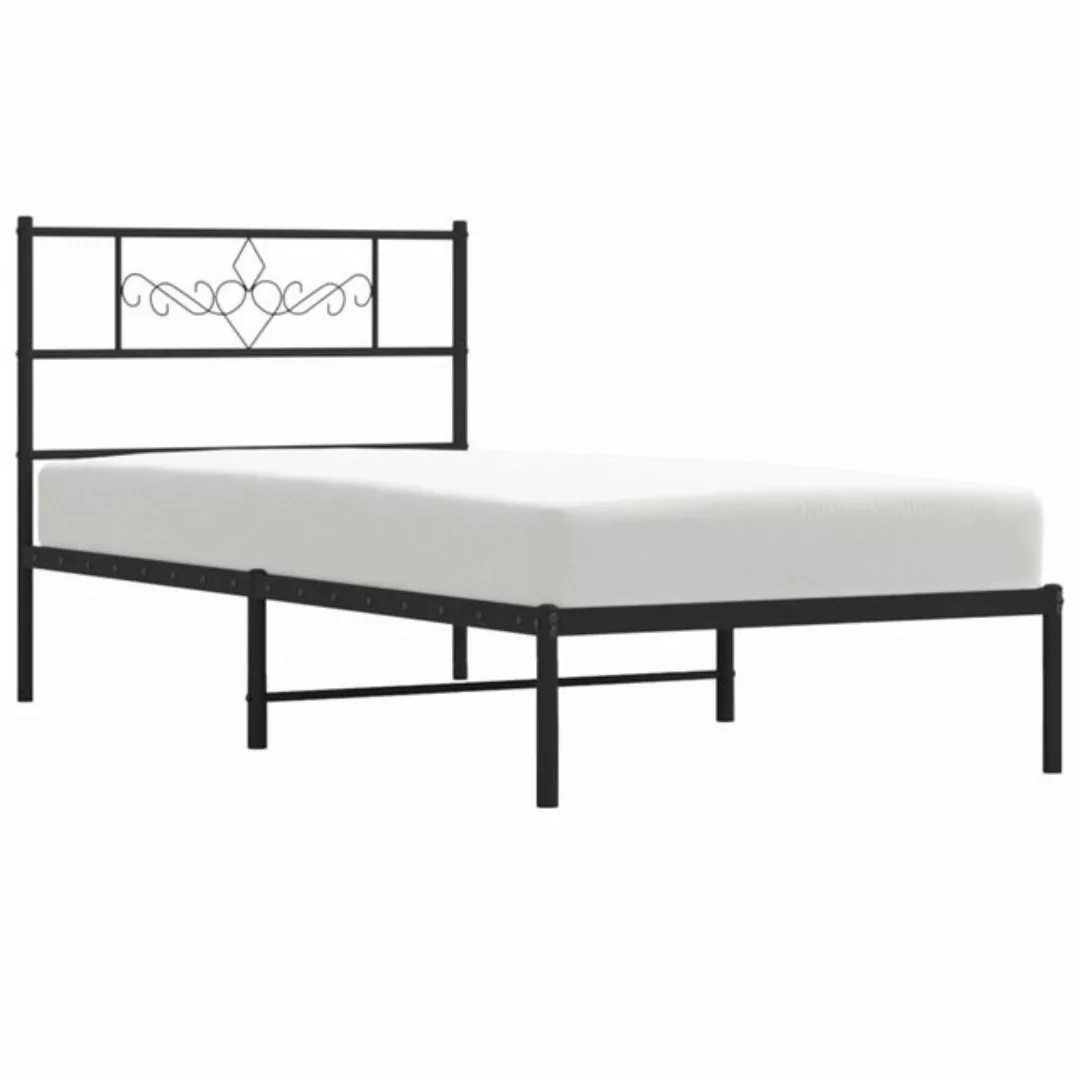 furnicato Bettgestell mit Kopfteil Metall Schwarz 80x200 cm (1-tlg) günstig online kaufen