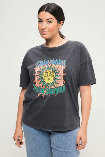 Studio Untold Rundhalsshirt T-Shirt oversized Druck-Motiv Vintage-Look Halb günstig online kaufen