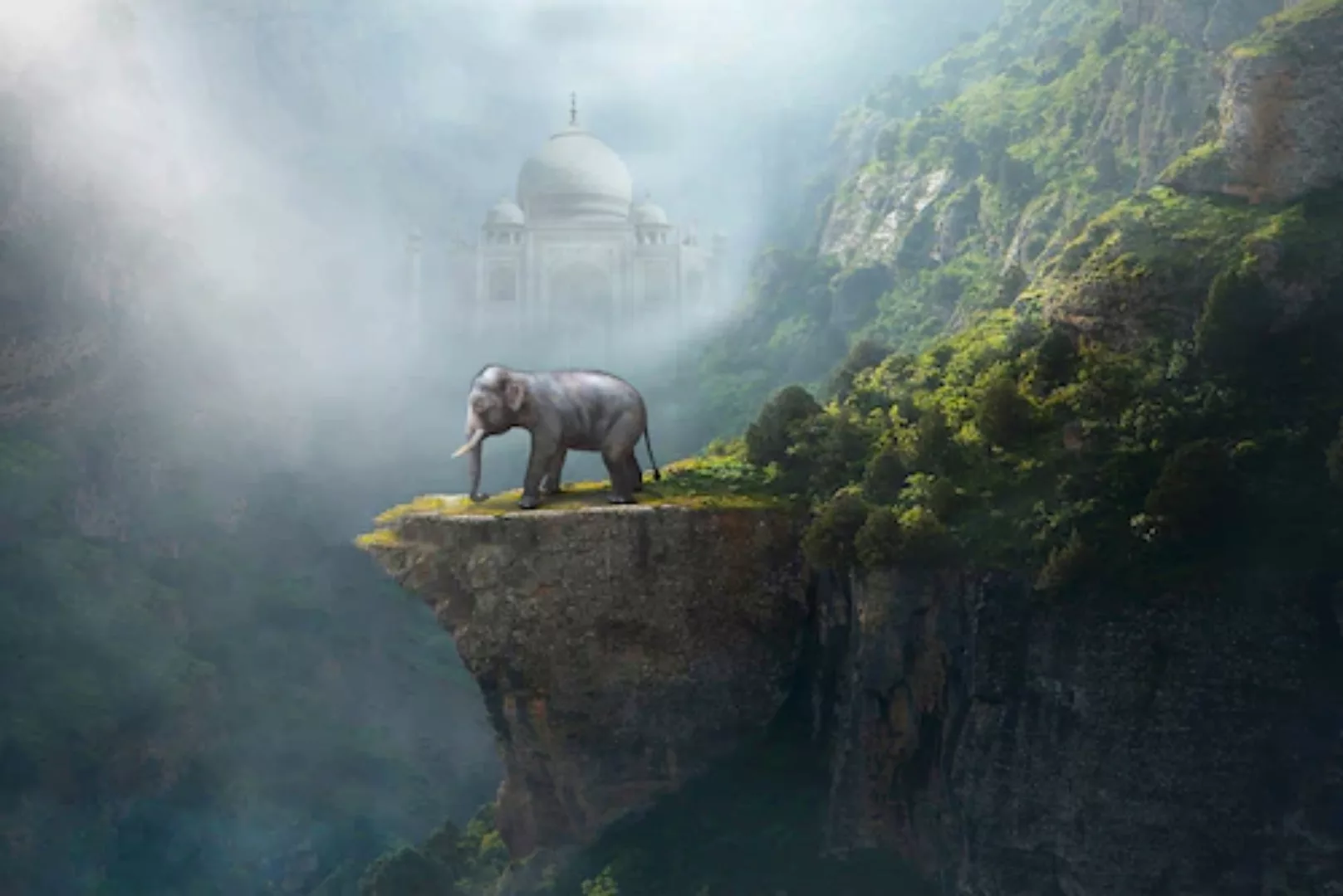 Papermoon Fototapete »Indischer Elefant Taj Mahal« günstig online kaufen