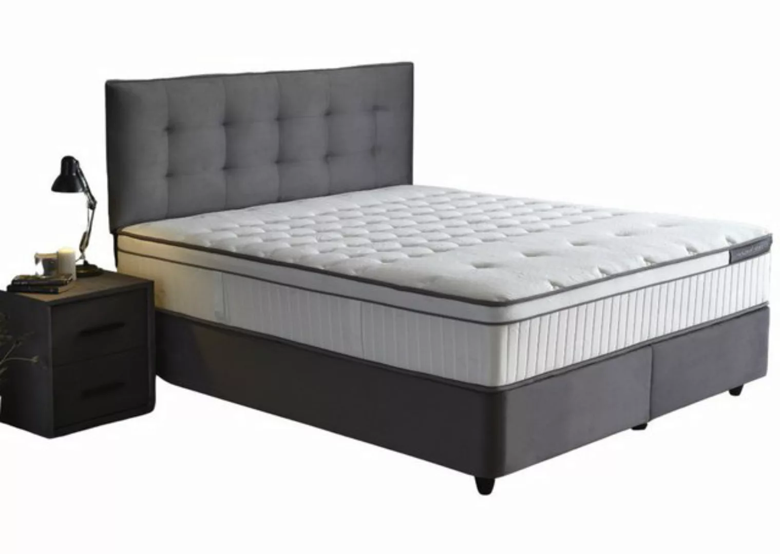 Villa Möbel Boxspringbett MODE (Bett Set, Bett Set aus Bettkasten, Kopfteil günstig online kaufen