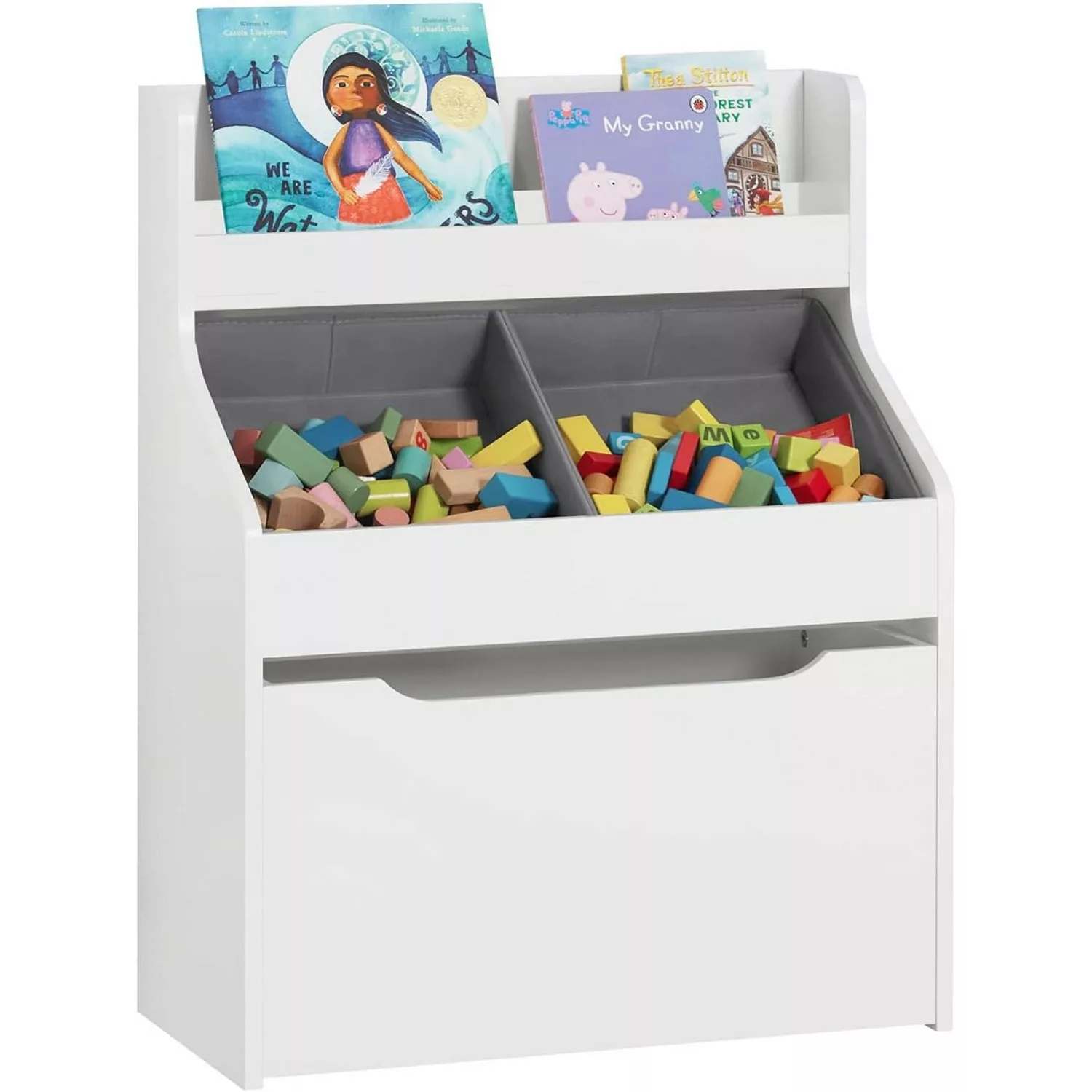 SoBuy Bücherregal für Kinder Kinderregal mit 2 Boxen Aufbewahrungsregal KMB günstig online kaufen