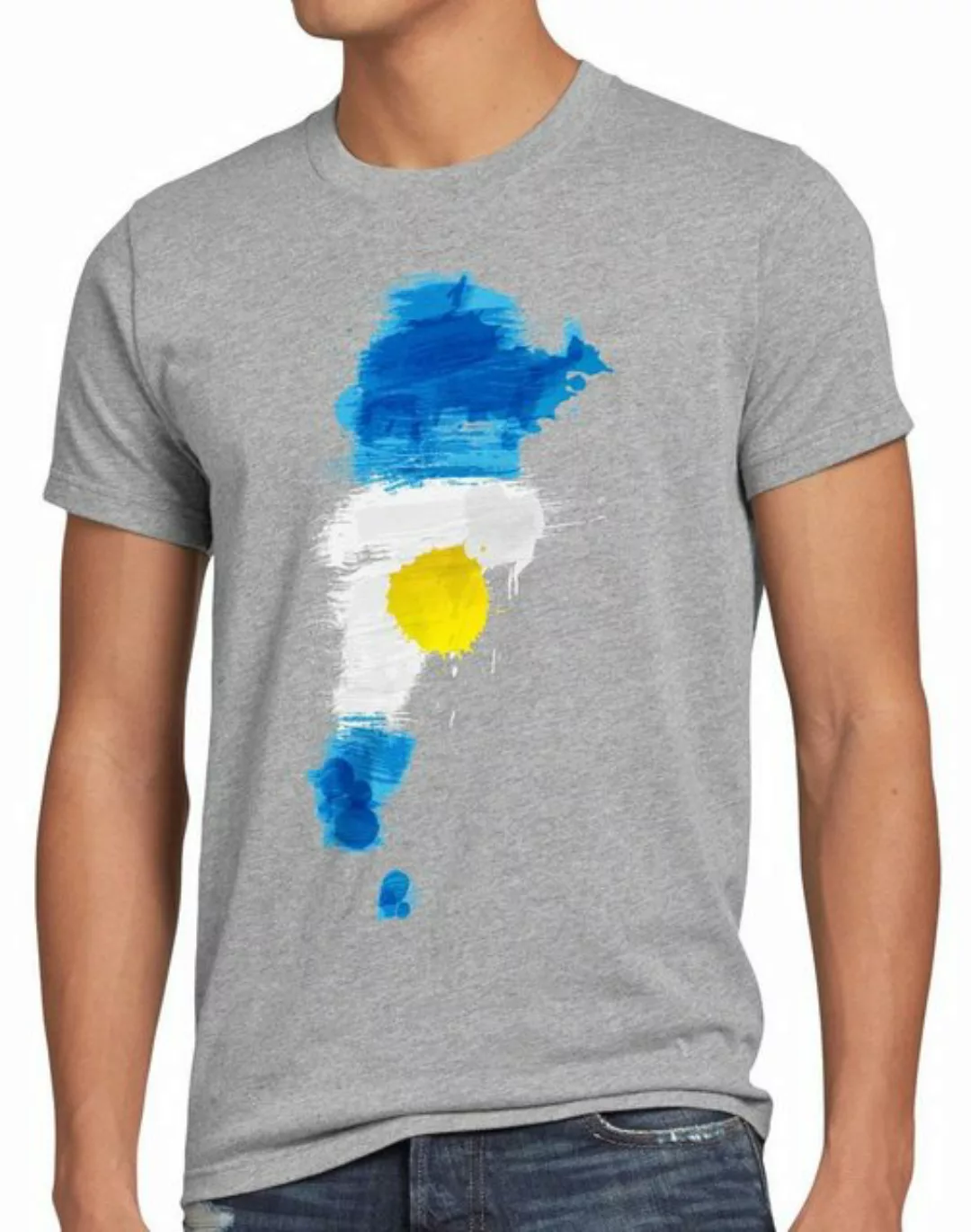 style3 Print-Shirt Herren T-Shirt Flagge Argentinien Fußball Sport Argentin günstig online kaufen