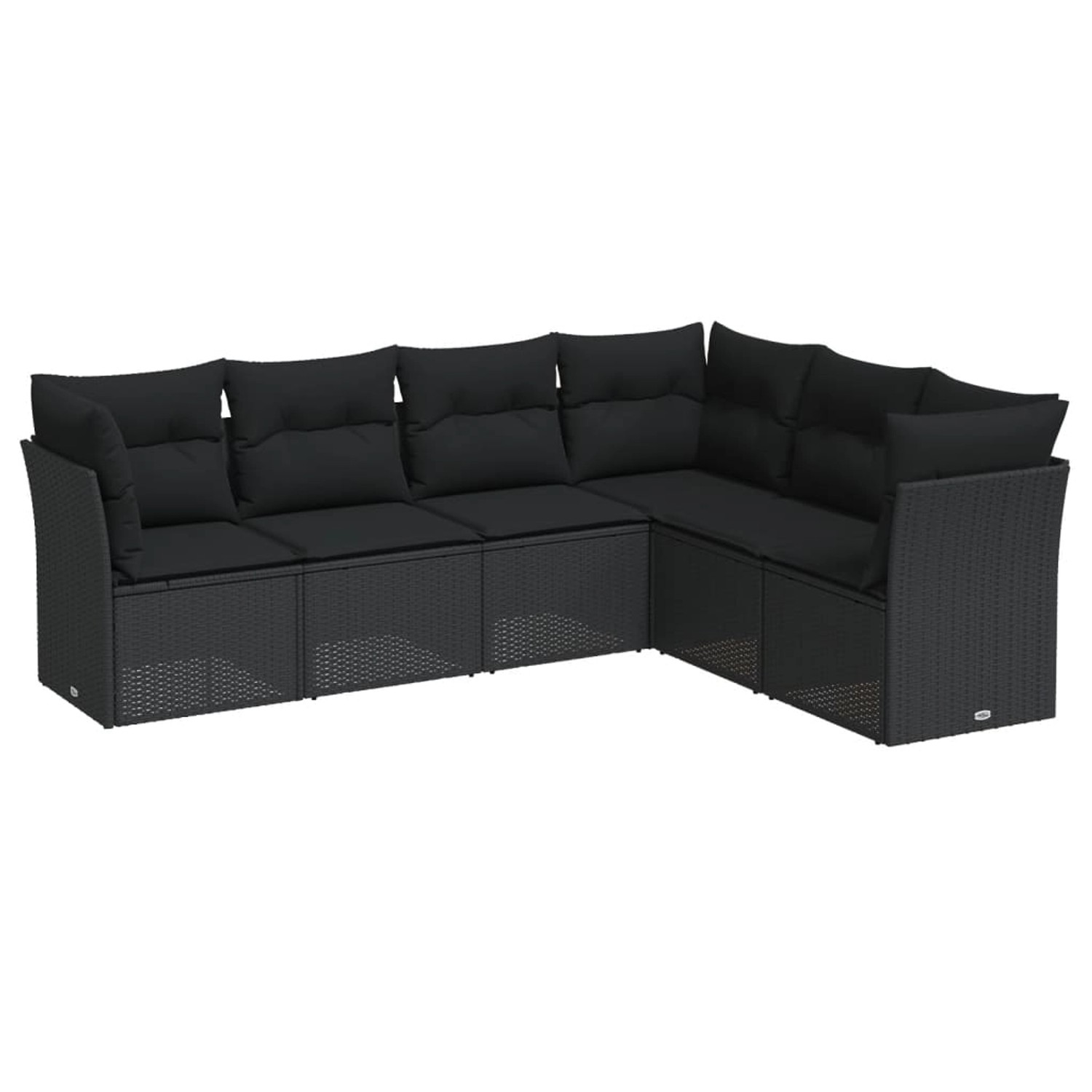 vidaXL 6-tlg Garten-Sofagarnitur mit Kissen Schwarz Poly Rattan Modell 4 günstig online kaufen