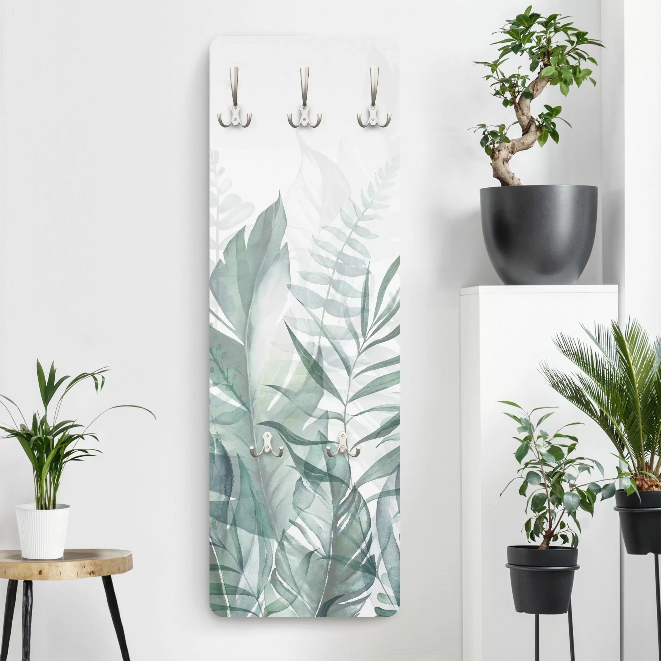 Wandgarderobe Botanik - Tropische Blätter Grün günstig online kaufen