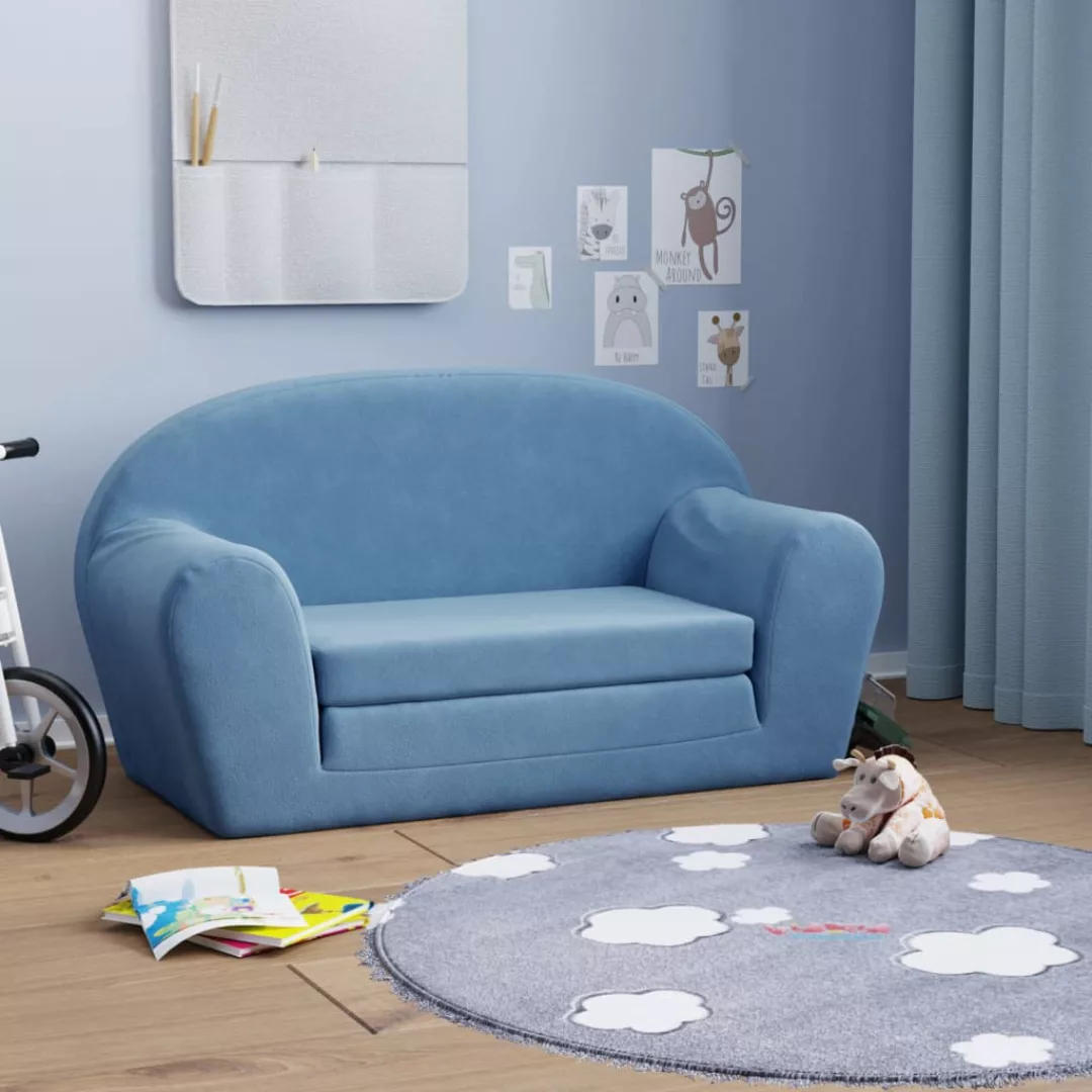 Vidaxl Kindersofa 2-sitzer Hellgrau Mit Sternen Weich Plüsch günstig online kaufen