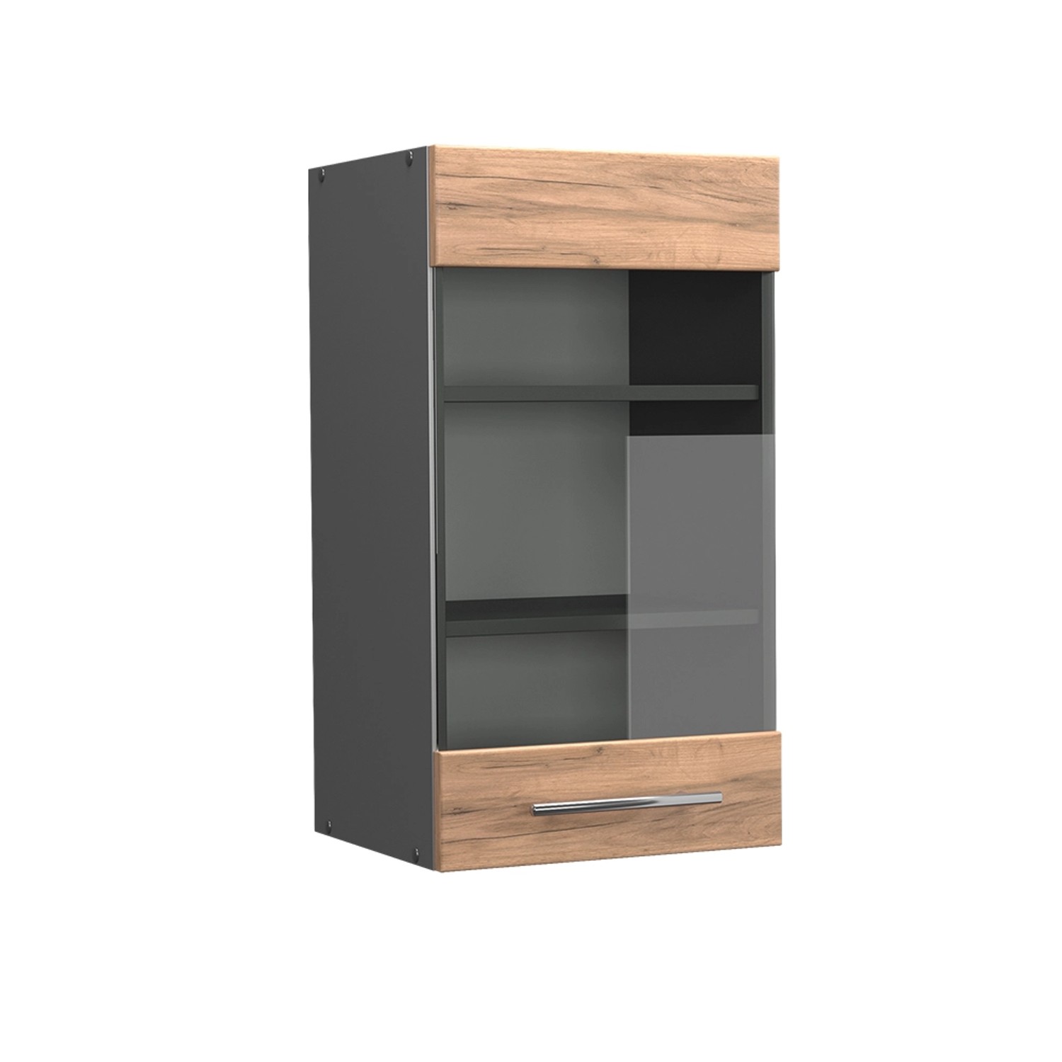 Vicco Glashängeschrank Fame-Line, Goldkraft Eiche/Anthrazit, 40 günstig online kaufen