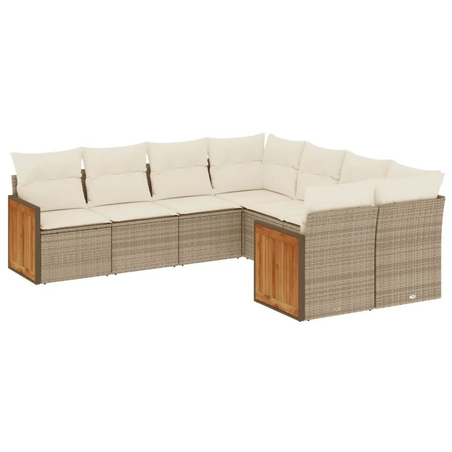 vidaXL 8-tlg Garten-Sofagarnitur mit Kissen Beige Poly Rattan Modell 226 günstig online kaufen