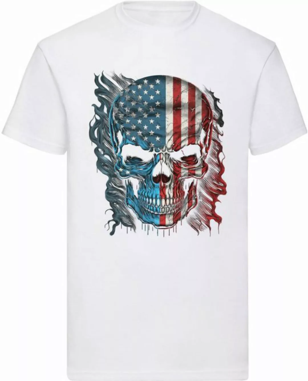 Banco T-Shirt Herren USA Totenkopf (39) mit Druck und 100% Baumwolle Print, günstig online kaufen