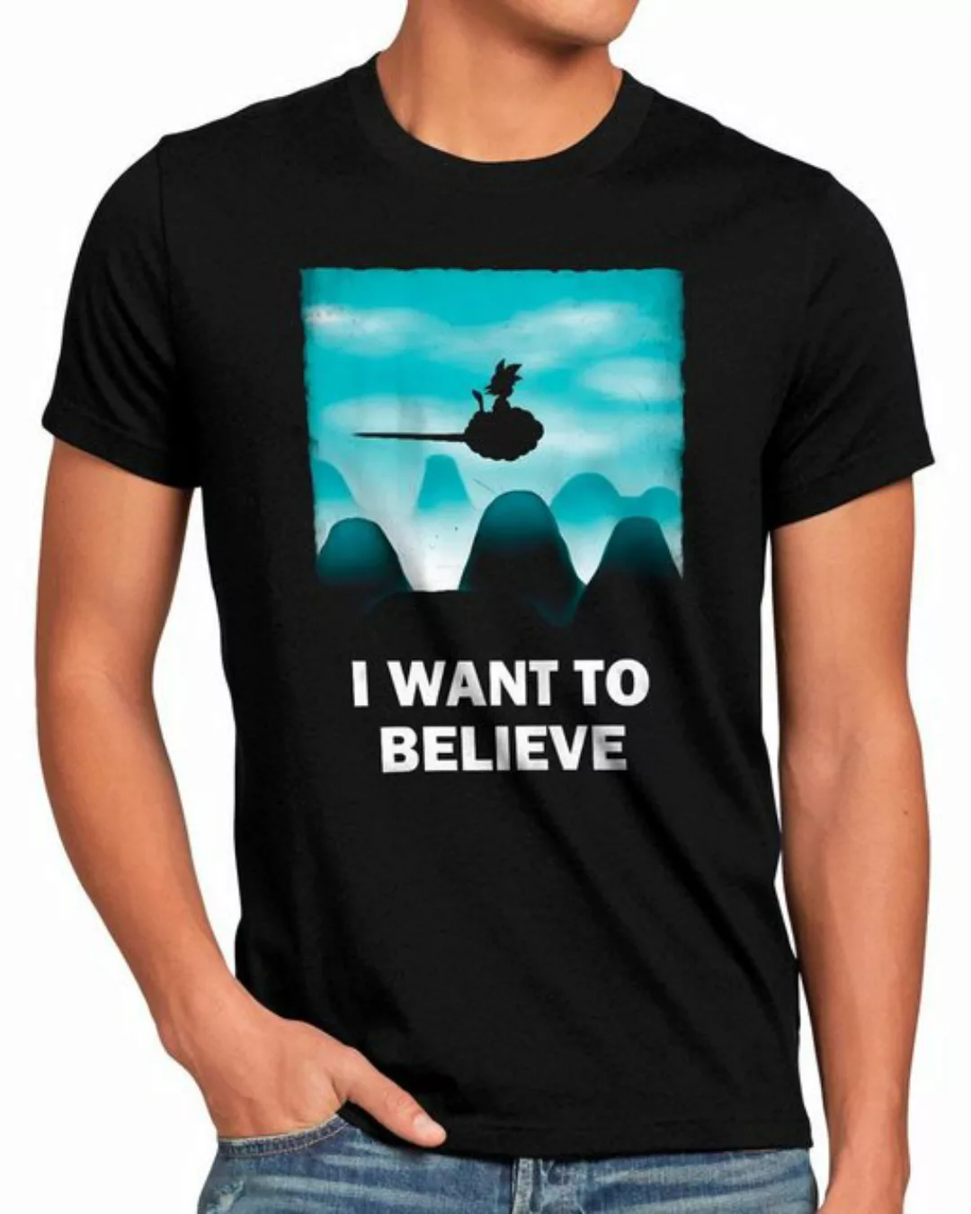 style3 Print-Shirt Herren T-Shirt I Want To Believe DB super dragonball z g günstig online kaufen