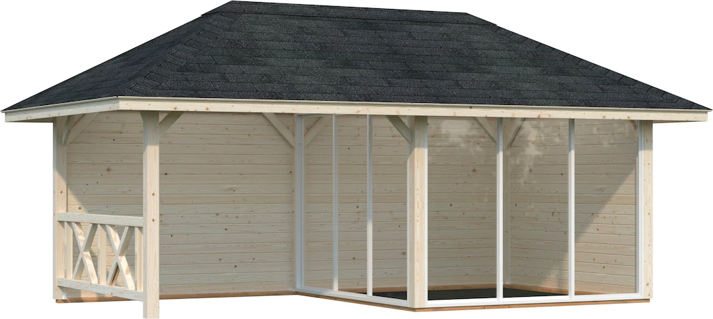 Palmako Holzpavillon "Bianca 16,6 m² Set 4", BxTxH: 588x300x323 cm günstig online kaufen