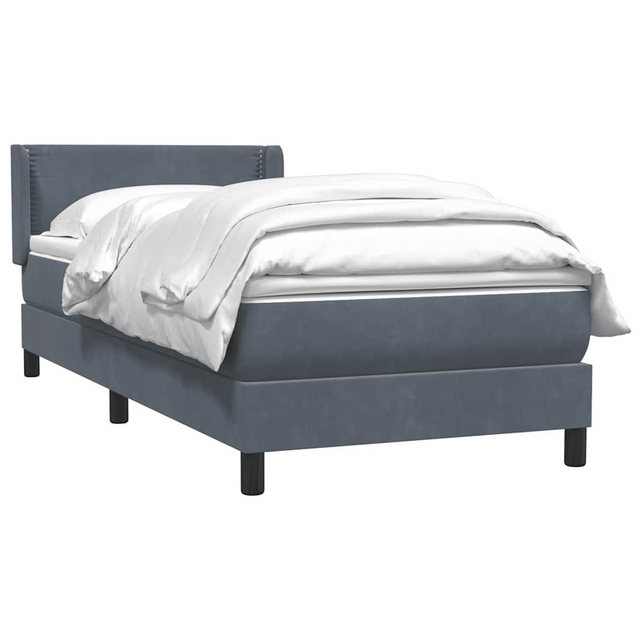 vidaXL Bett Boxspringbett mit Matratze Dunkelgrau 80x210 cm Samt günstig online kaufen