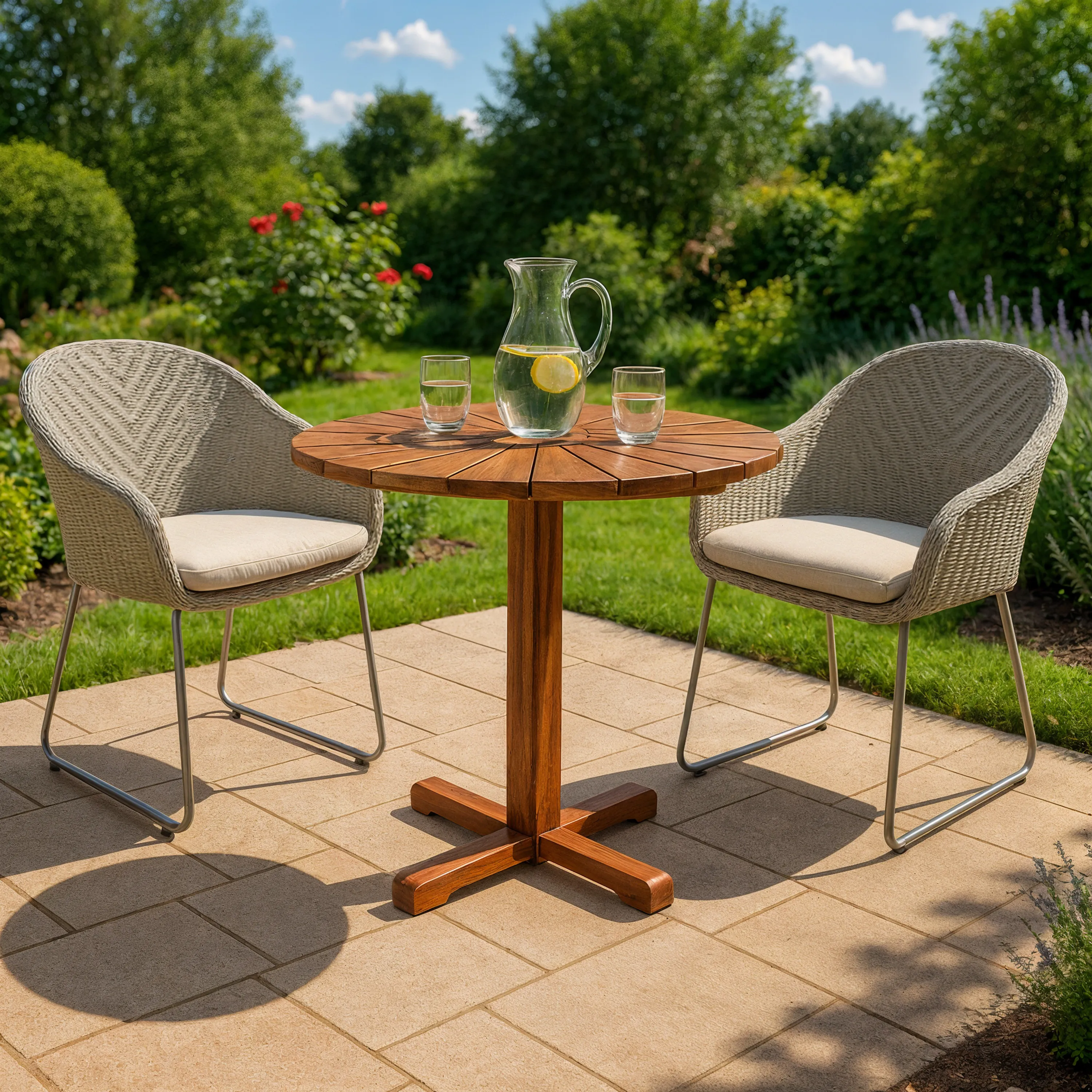 Polyrattan Garten-Sitzgruppe Monza 3-tlg Creme/Creme günstig online kaufen