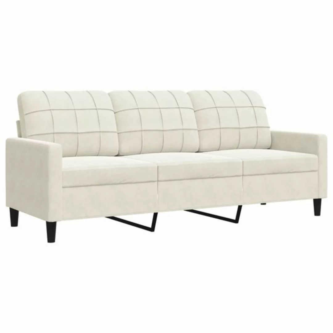 vidaXL Sofa 3-Sitzer-Sofa Creme 180 cm Samt günstig online kaufen