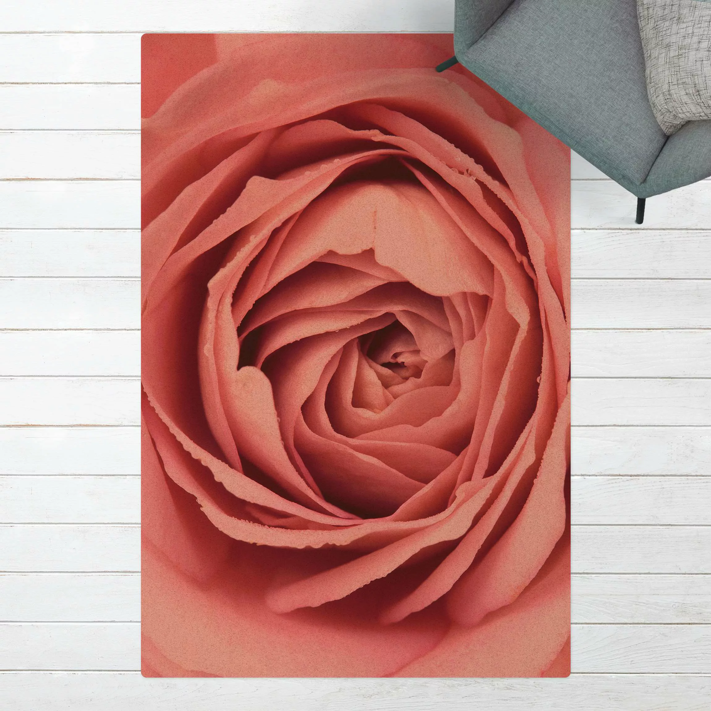 Kork-Teppich Rosa Rosenblüte günstig online kaufen