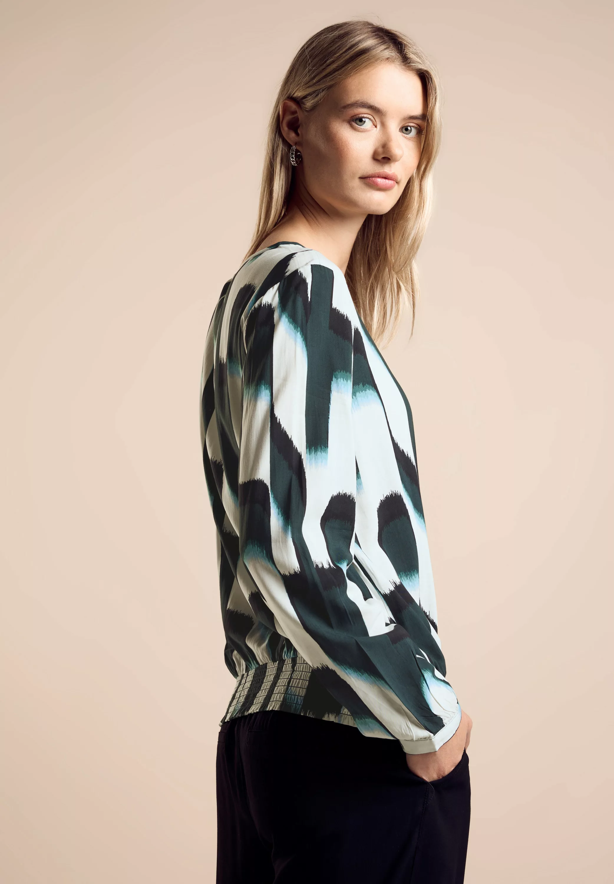 STREET ONE Langarmbluse mit All-Over Print günstig online kaufen