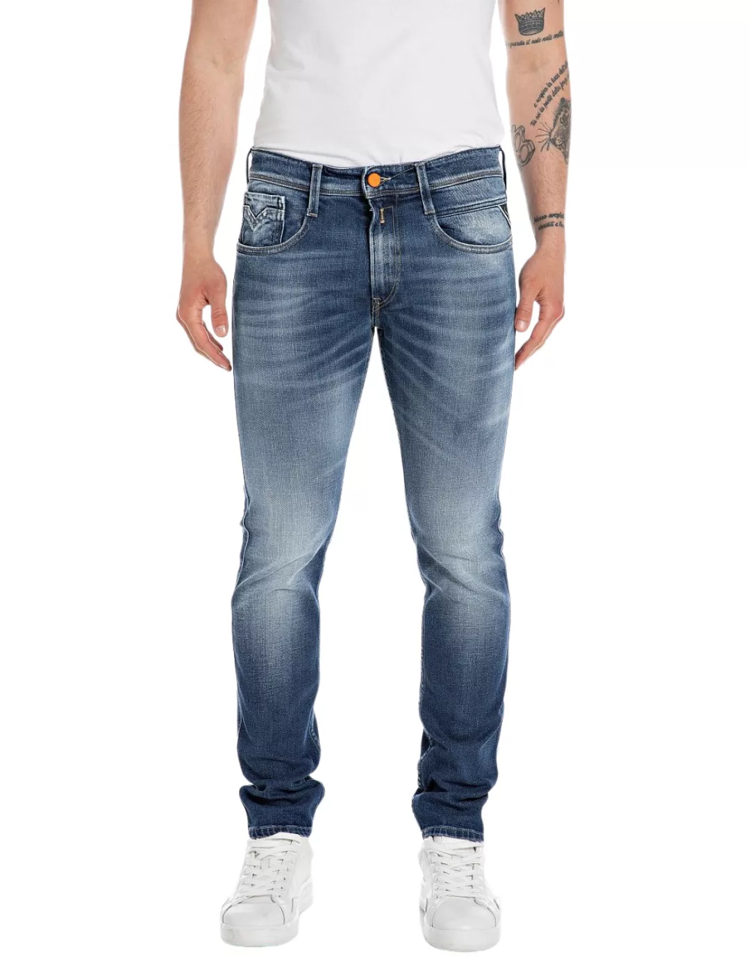 Replay Herren Jeans ANBASS - Slim Fit - Blau - Medium Blue Denim günstig online kaufen