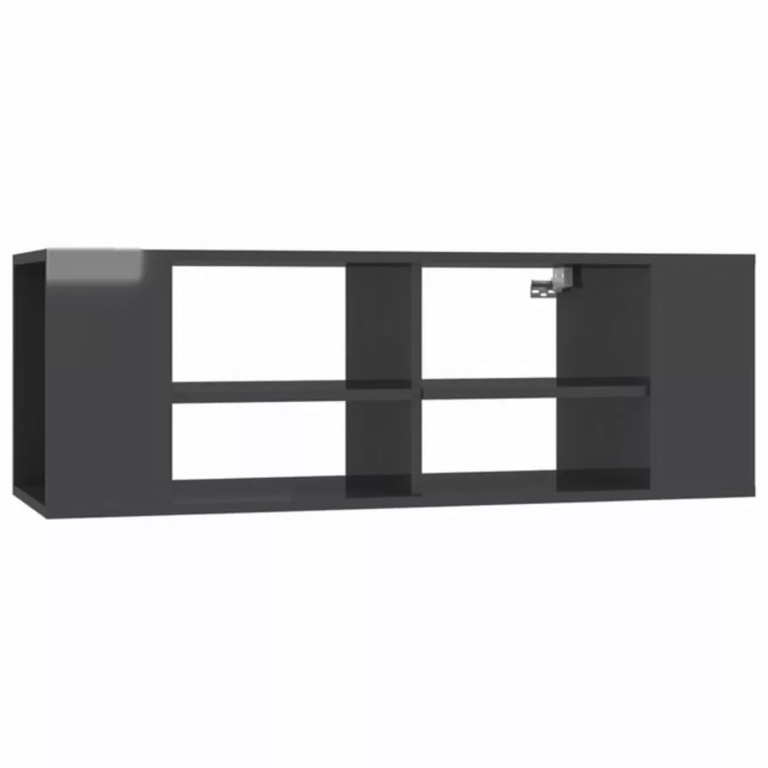 furnicato TV-Schrank TV-Wandschrank Hochglanz-Grau 102x35x35 cm Holzwerksto günstig online kaufen