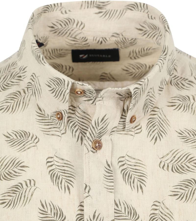 Suitable Short Sleeve Hemd Leinen Sheng Grün - Größe M günstig online kaufen