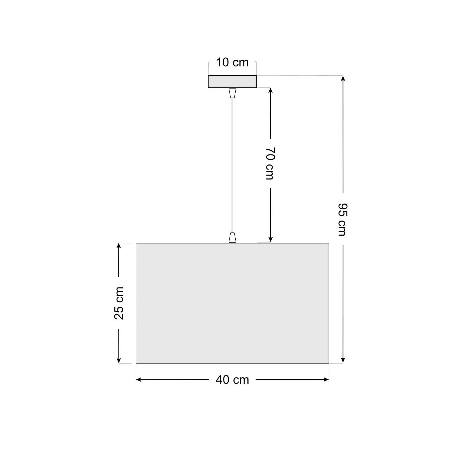 Hängeleuchte Kwadro, beige, 40 x 40 cm, Velourstoff günstig online kaufen