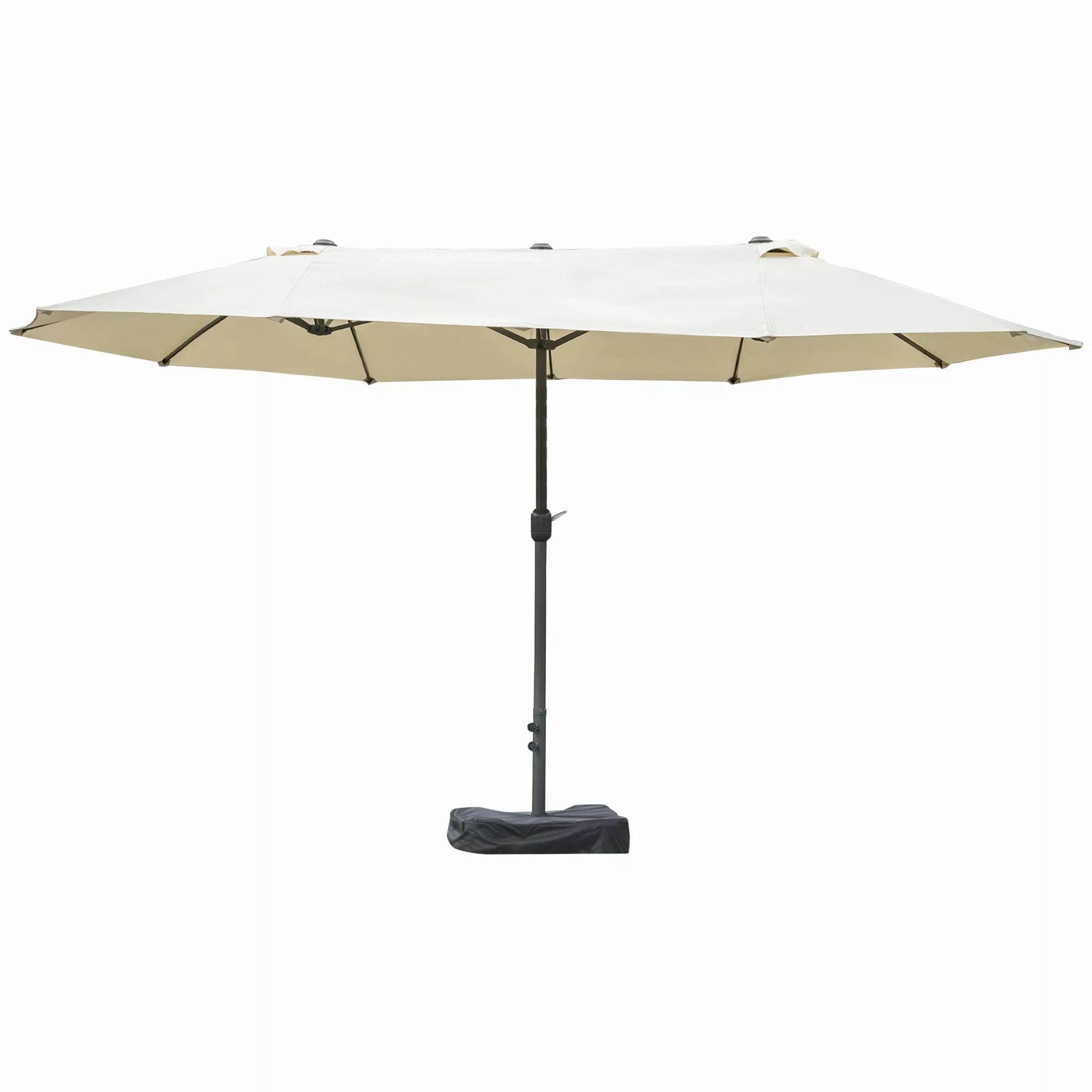 Outsunny Doppelsonnenschirm mit Schirmständer  Terrassenschirm mit Handkurb günstig online kaufen