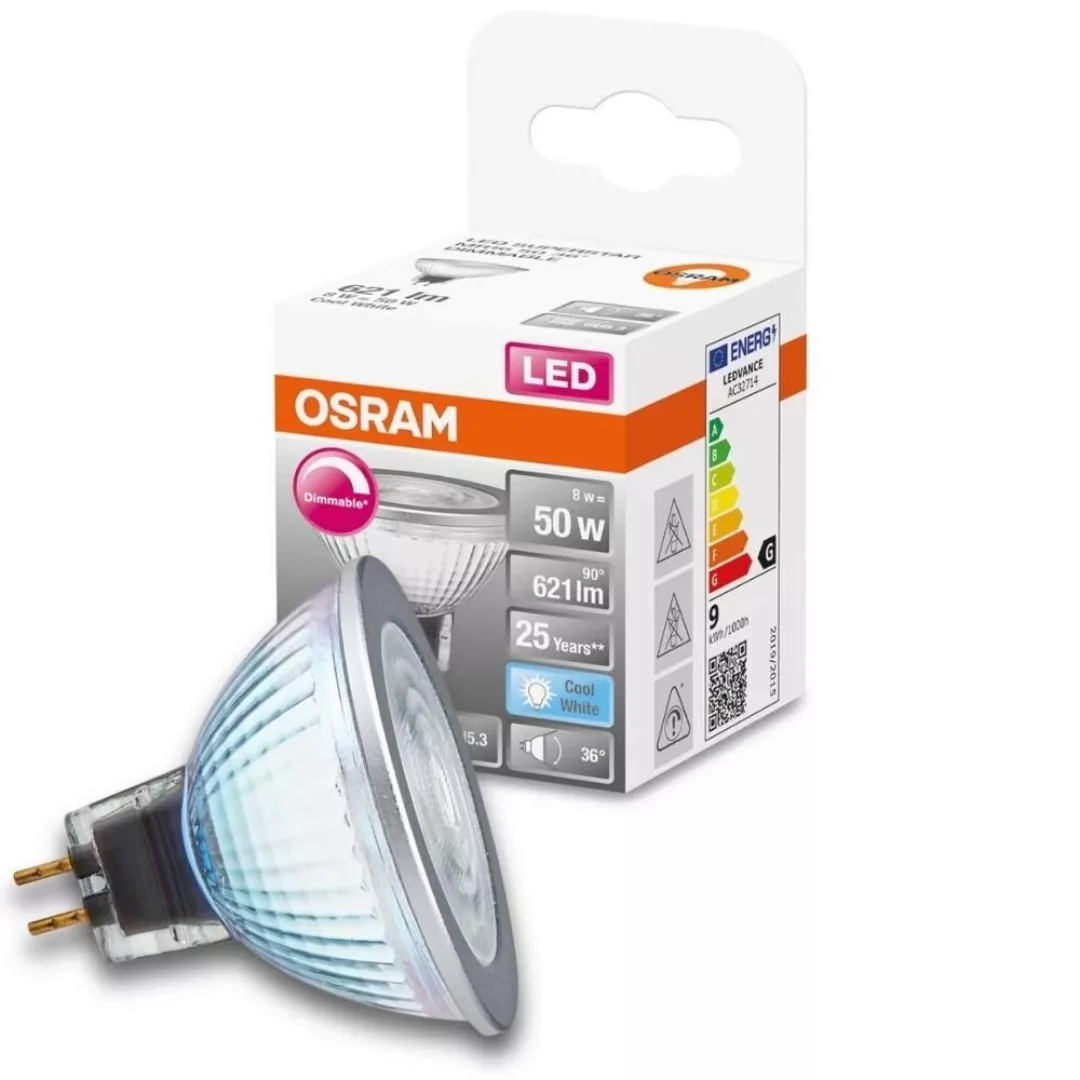 Osram LED Lampe ersetzt 50W Gu5.3 Reflektor - Mr16 in Transparent 8W 621lm günstig online kaufen