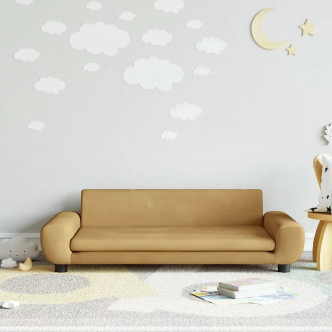 vidaXL Kindersofa Kindersofa Creme 100x54x33 cm Samt Kindercouch Kindermöbe günstig online kaufen