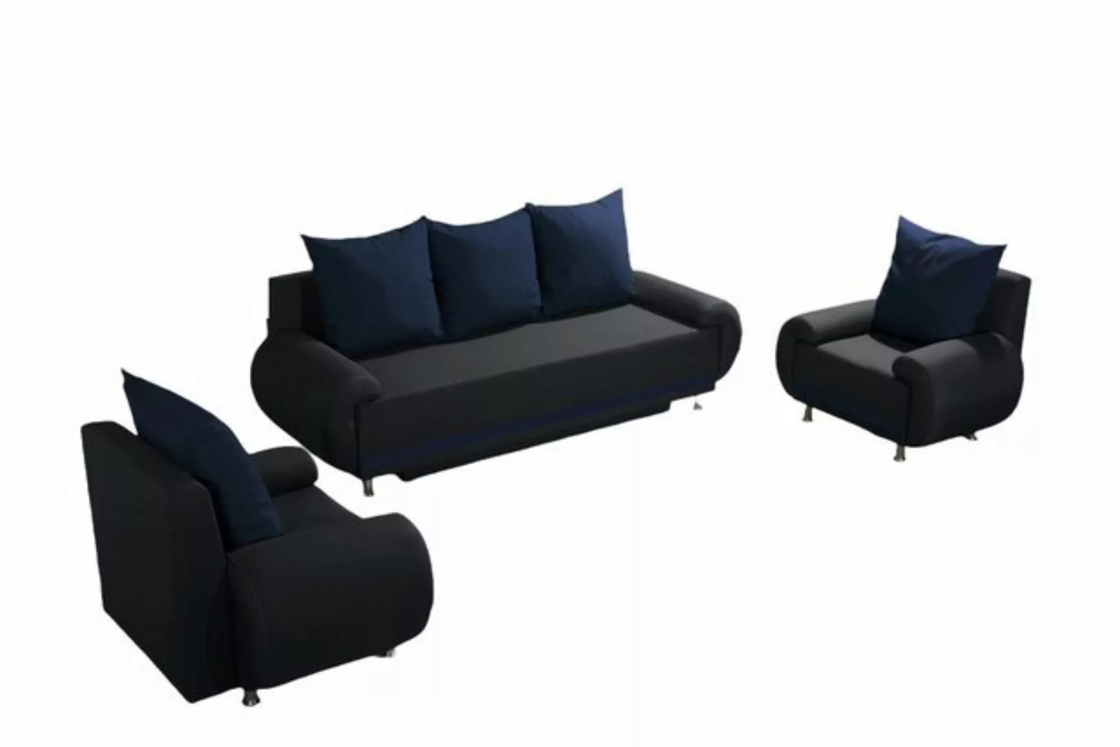 Fun Möbel Schlafsofa Sofa Designersofa MIKA 3-Sitzer mit Schlaffunktion, in günstig online kaufen