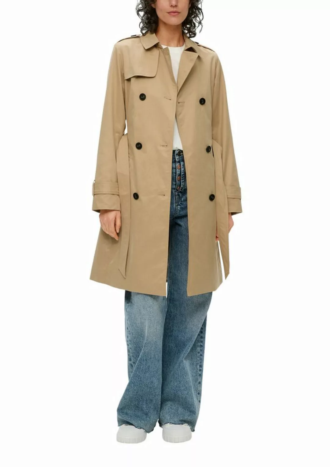 s.Oliver Trenchcoat mit Knopfleiste und Bindegürtel günstig online kaufen