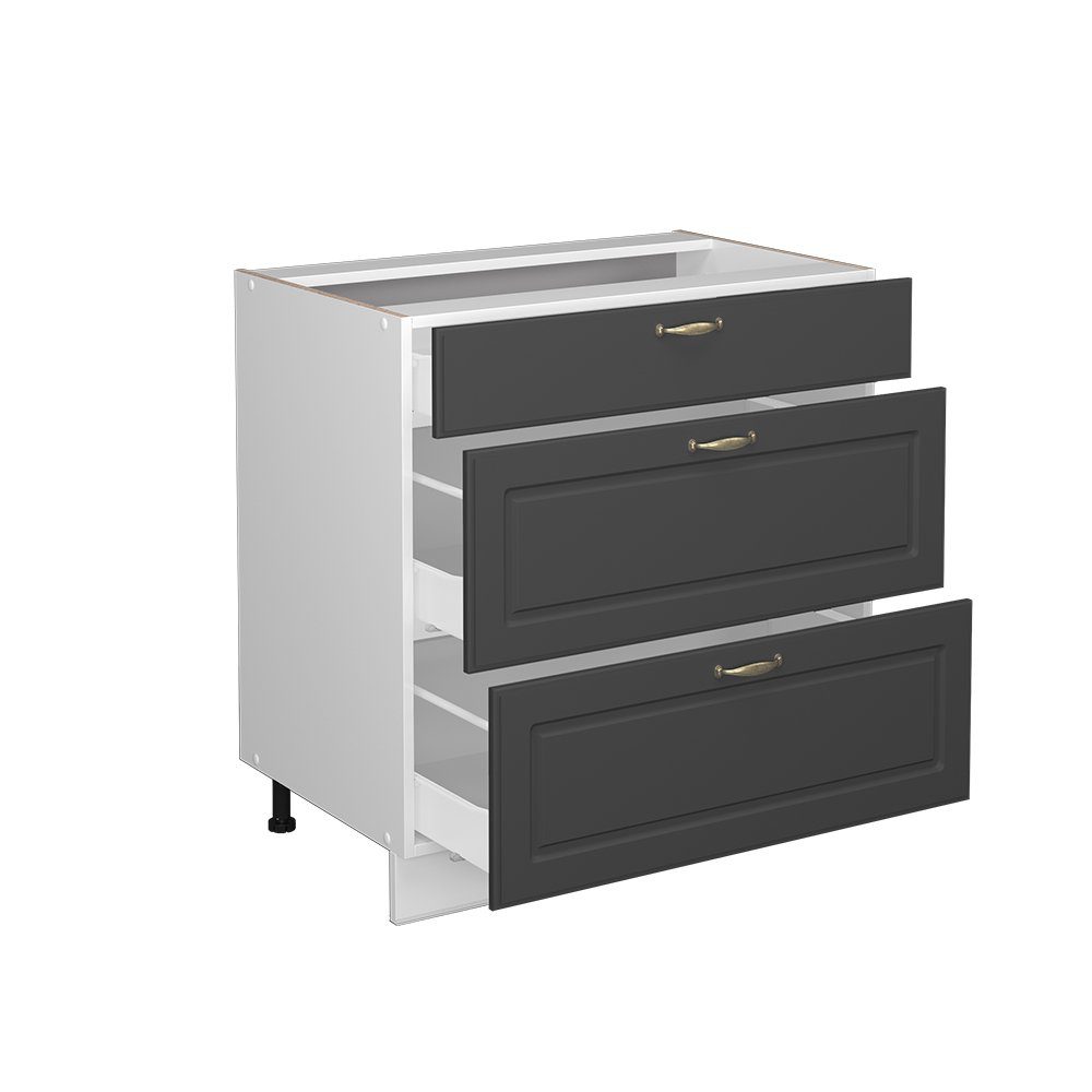 Vicco Unterschrank Fame-Line, Anthrazit-Gold/Weiß, 80 cm günstig online kaufen