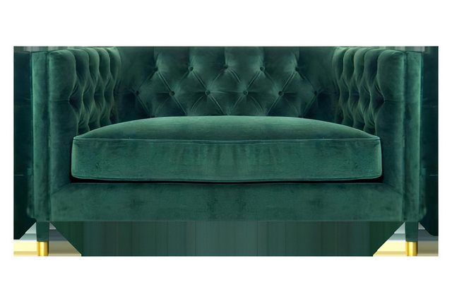 Xlmoebel Sofa Zweiersofa aus grünem Textilgewebe in modernem Chesterfield-D günstig online kaufen