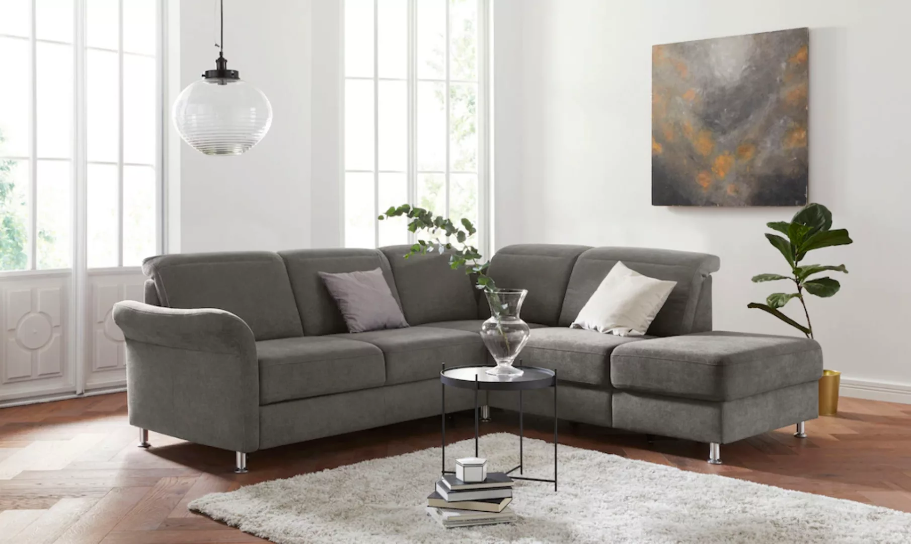 sit&more Ecksofa "Darwin L-Form", inklusive Federkern, wahlweise mit Kopfte günstig online kaufen