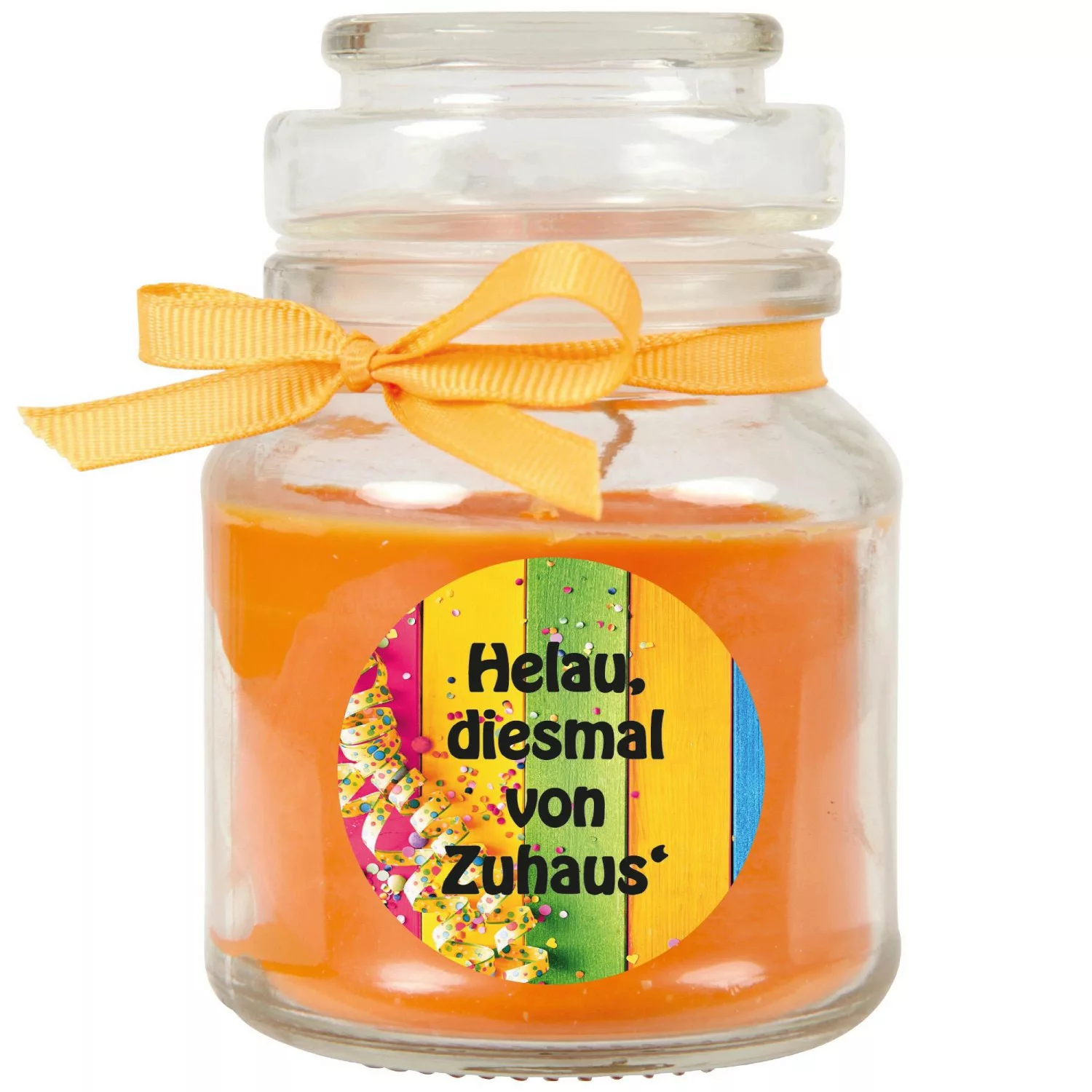 HS Candle Duftkerze & Glas Karneval Orange Bonbon 30h günstig online kaufen