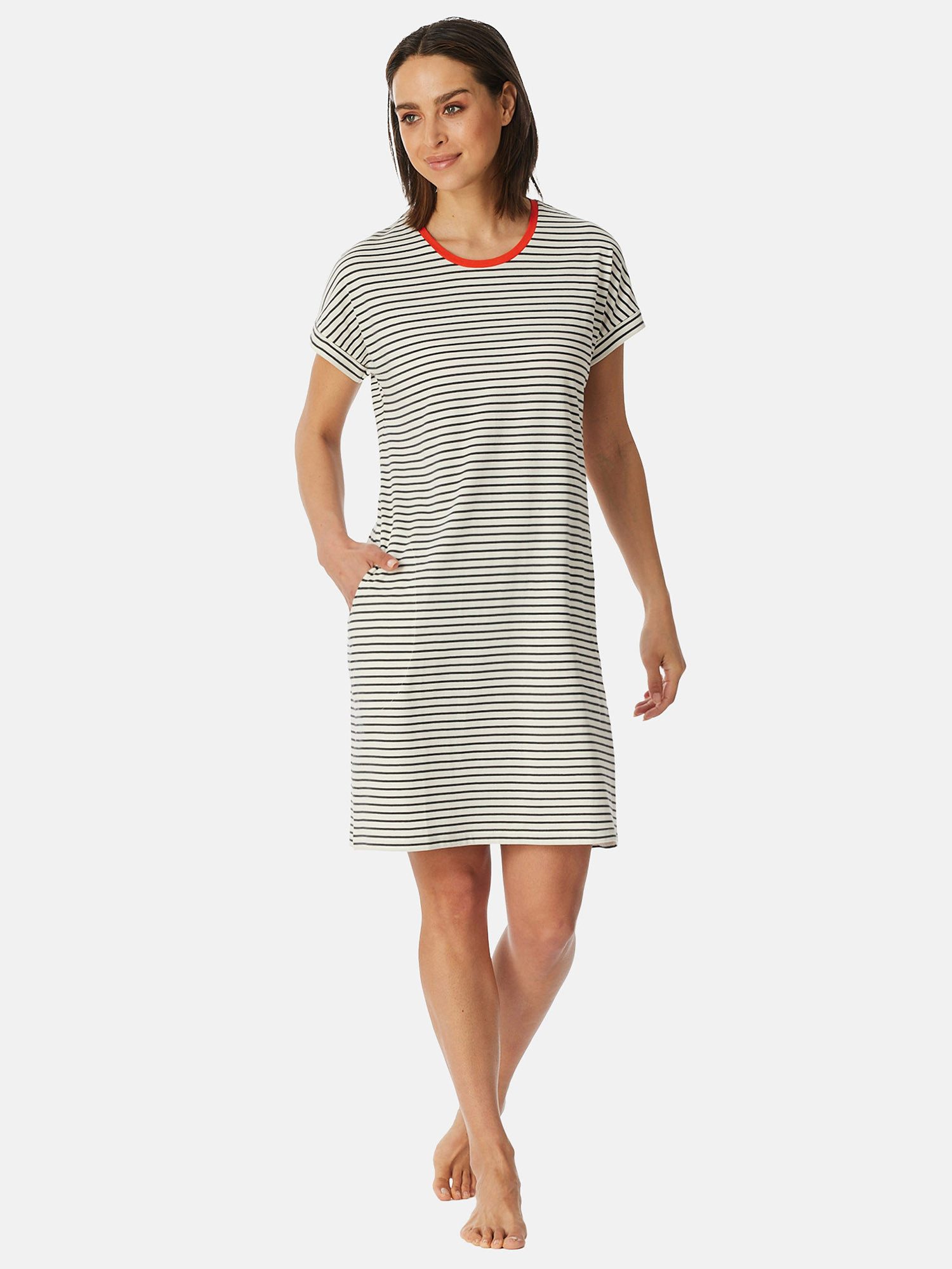 Schiesser Nachthemd Damen-Nachthemd Single-Jersey Streifen günstig online kaufen