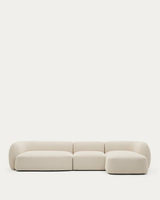 Natur24 Sofa Modulares 4-Sitzer-Sofa Martina 179 x 377 x 76 cm Chenille Écr günstig online kaufen