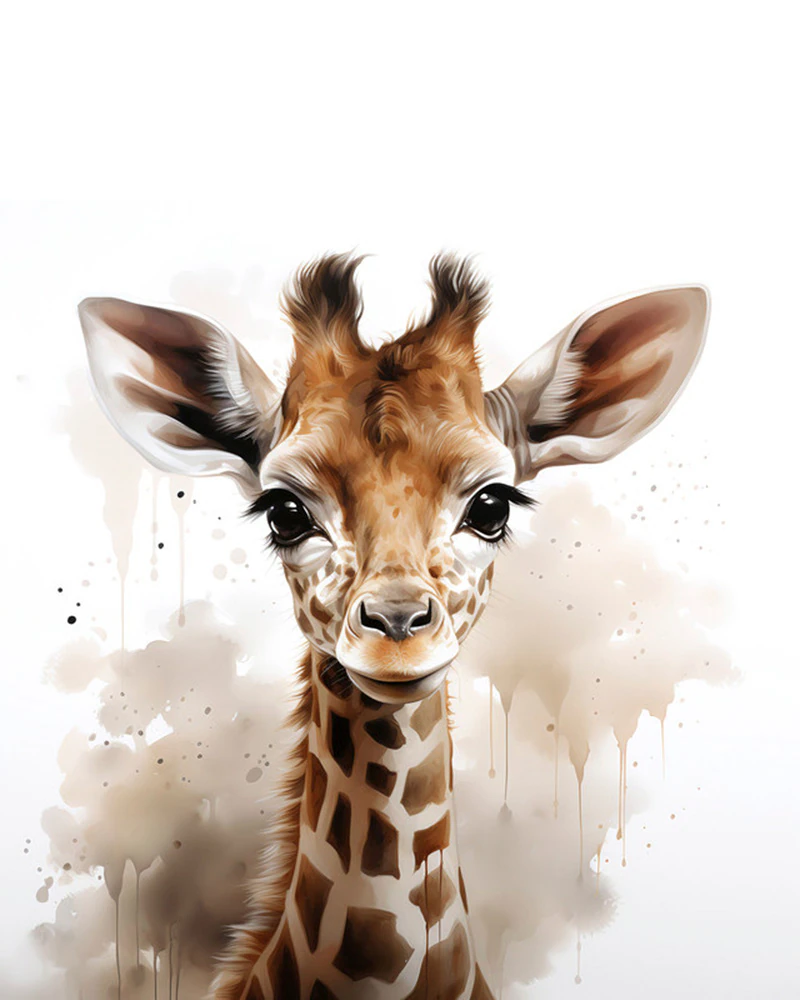 A.S. Création Leinwandbild "Baby Giraffe - Wandbild Weiß Braun Beige Keilra günstig online kaufen