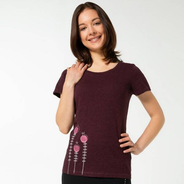 Damenshirt - Lillis Blume - Bordeaux günstig online kaufen