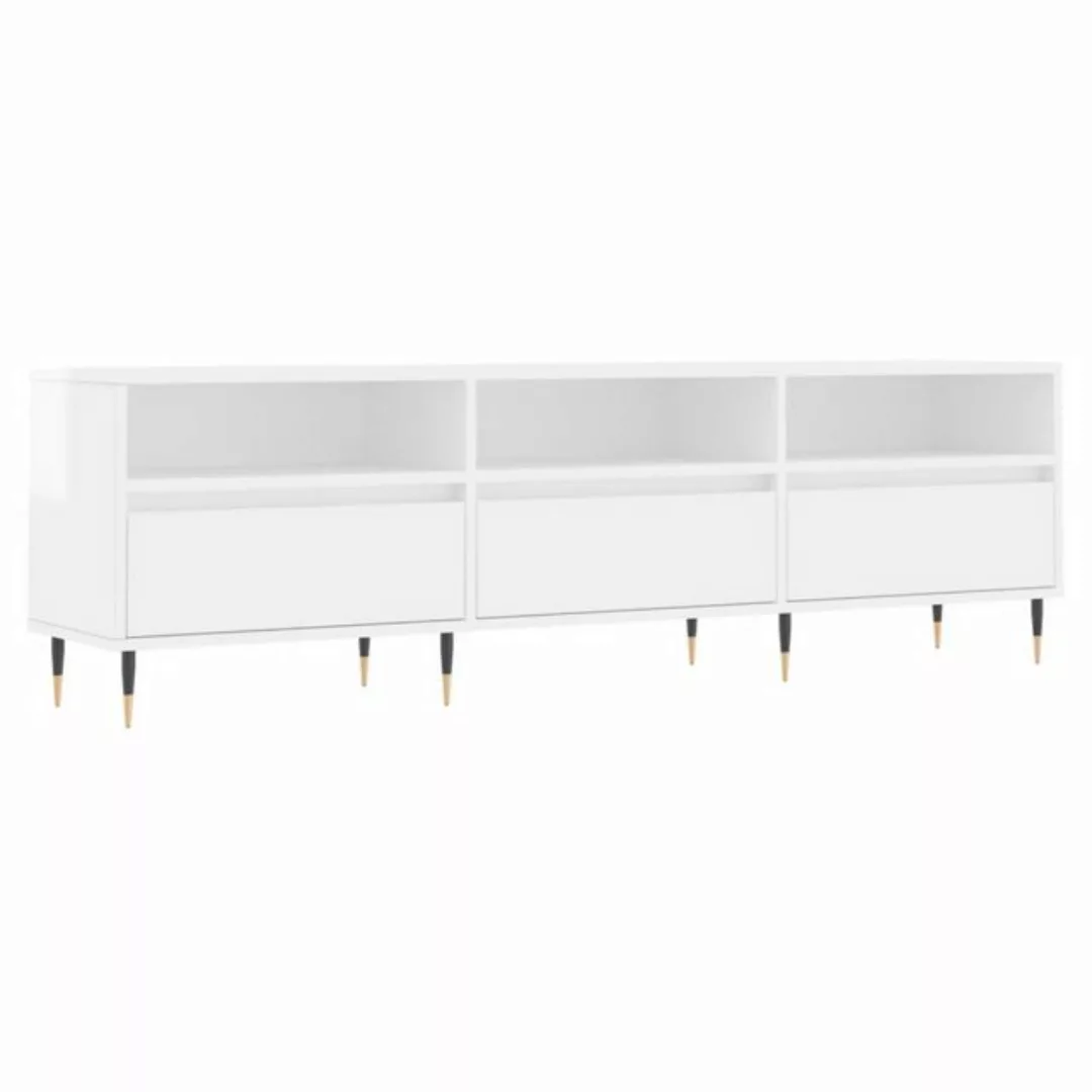 furnicato TV-Schrank Hochglanz-Weiß 150x30x44,5 cm Holzwerkstoff (1-St) günstig online kaufen