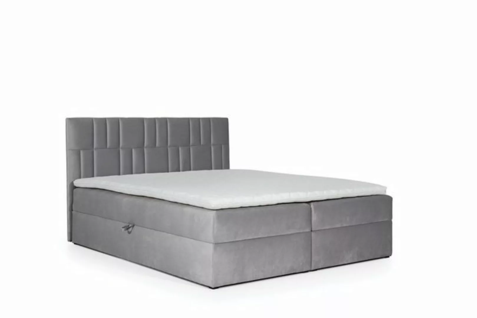 Fun Möbel Boxspringbett Boxspringbett Schlafzimmerbett CORTEZ in Stoff Grau günstig online kaufen