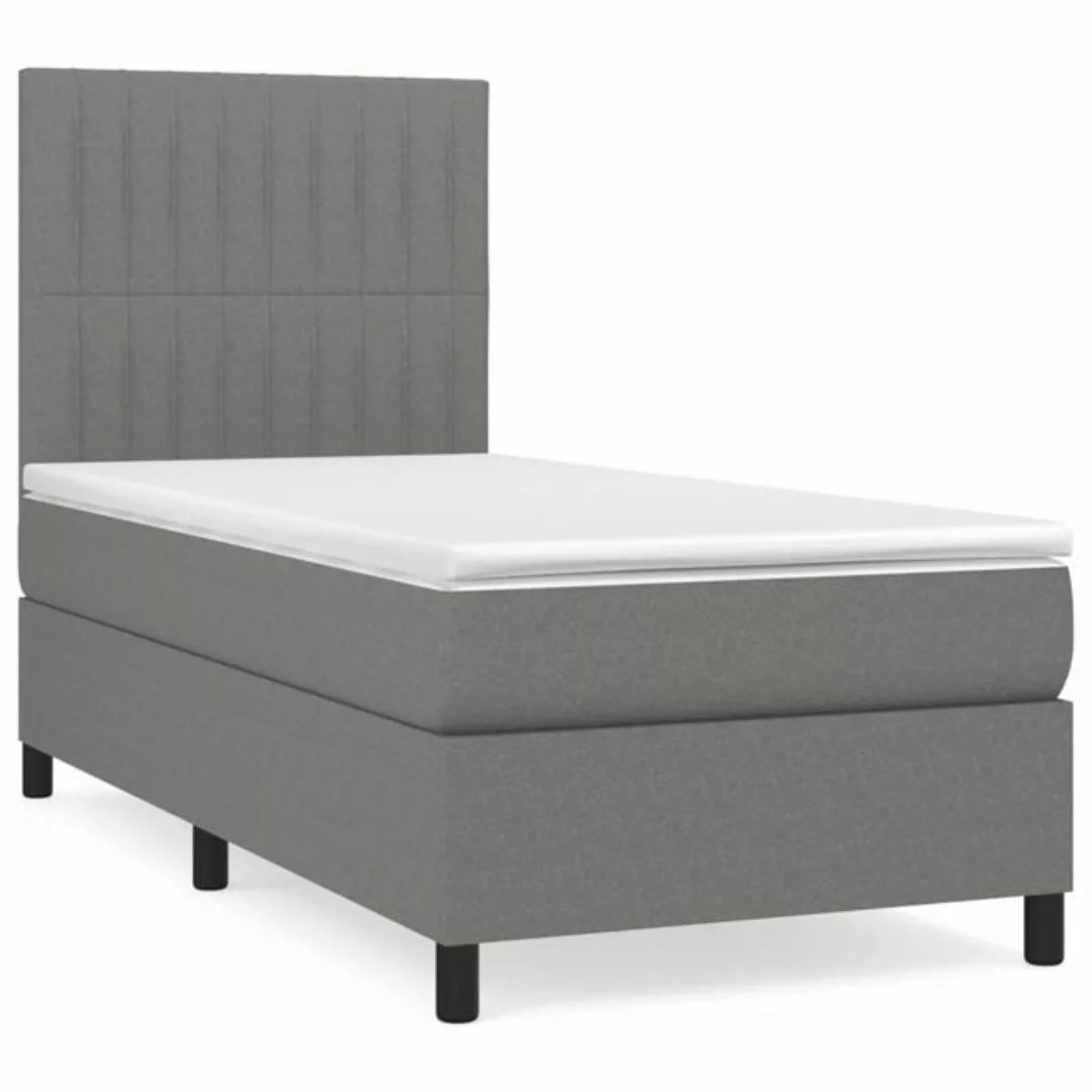 vidaXL Boxspringbett mit Matratze Dunkelgrau 100x200 cm Stoff1400107 günstig online kaufen