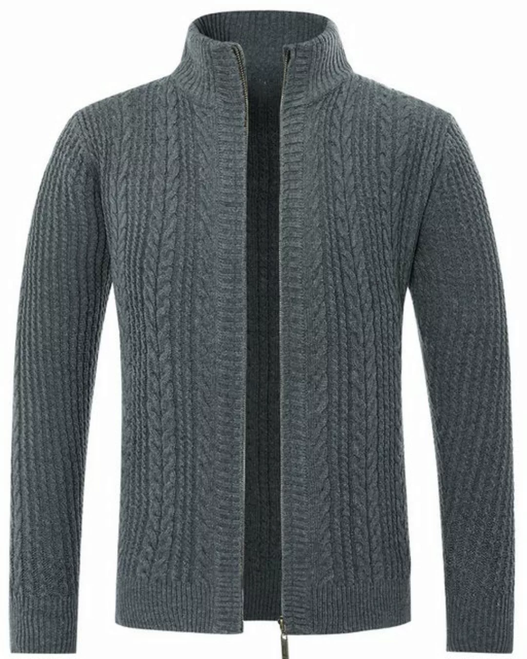 Allthemen Cardigan Herren Strickjacke mit Reißverschluss Grobstrick mit Ste günstig online kaufen