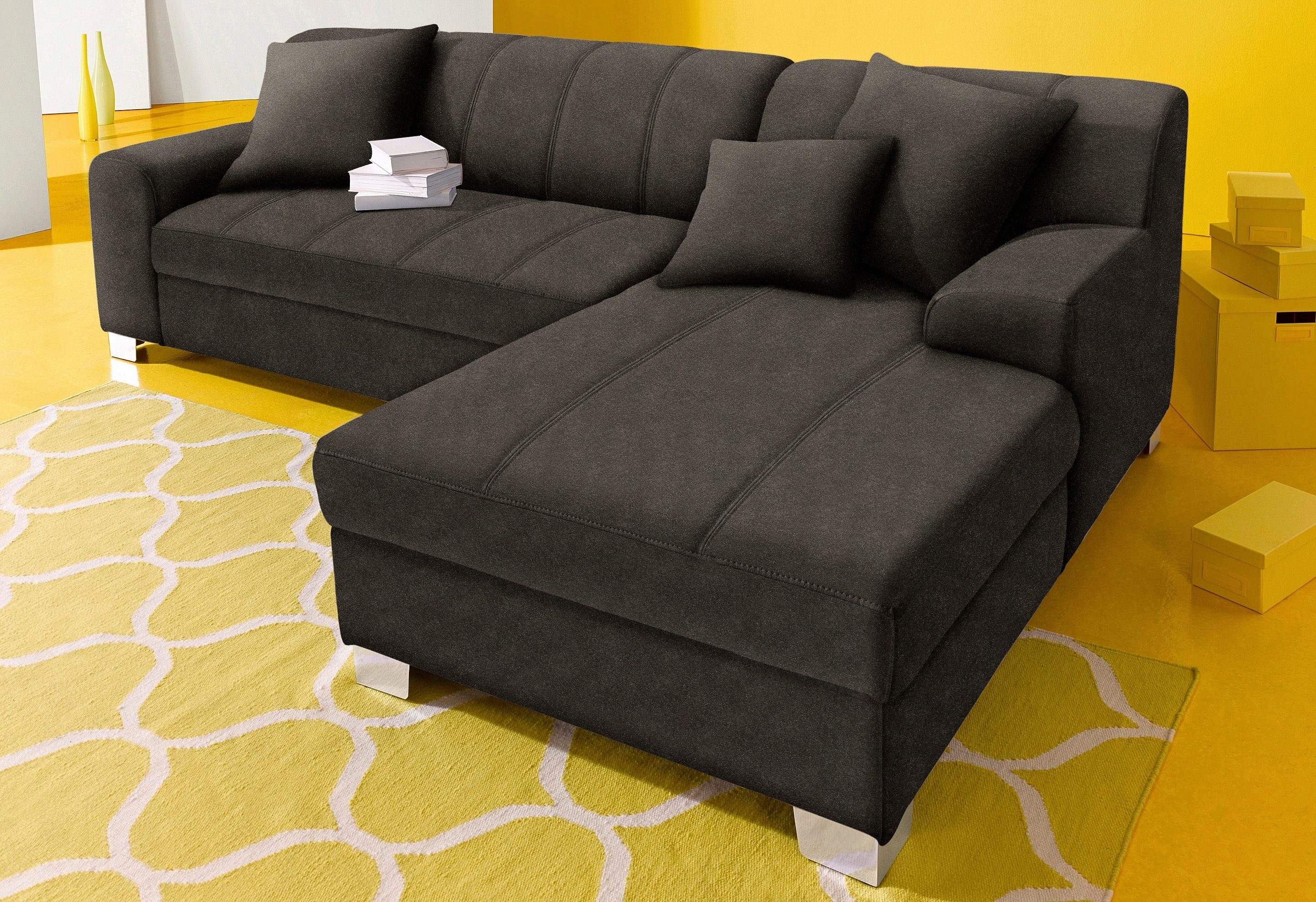 DOMO collection Ecksofa "Turah incl. Zierkissen, moderne Steppung, auch in günstig online kaufen