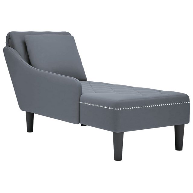 vidaXL Chaiselongue Chaiselongue mit Kissen und Rechter Armlehne Dunkelgrau günstig online kaufen