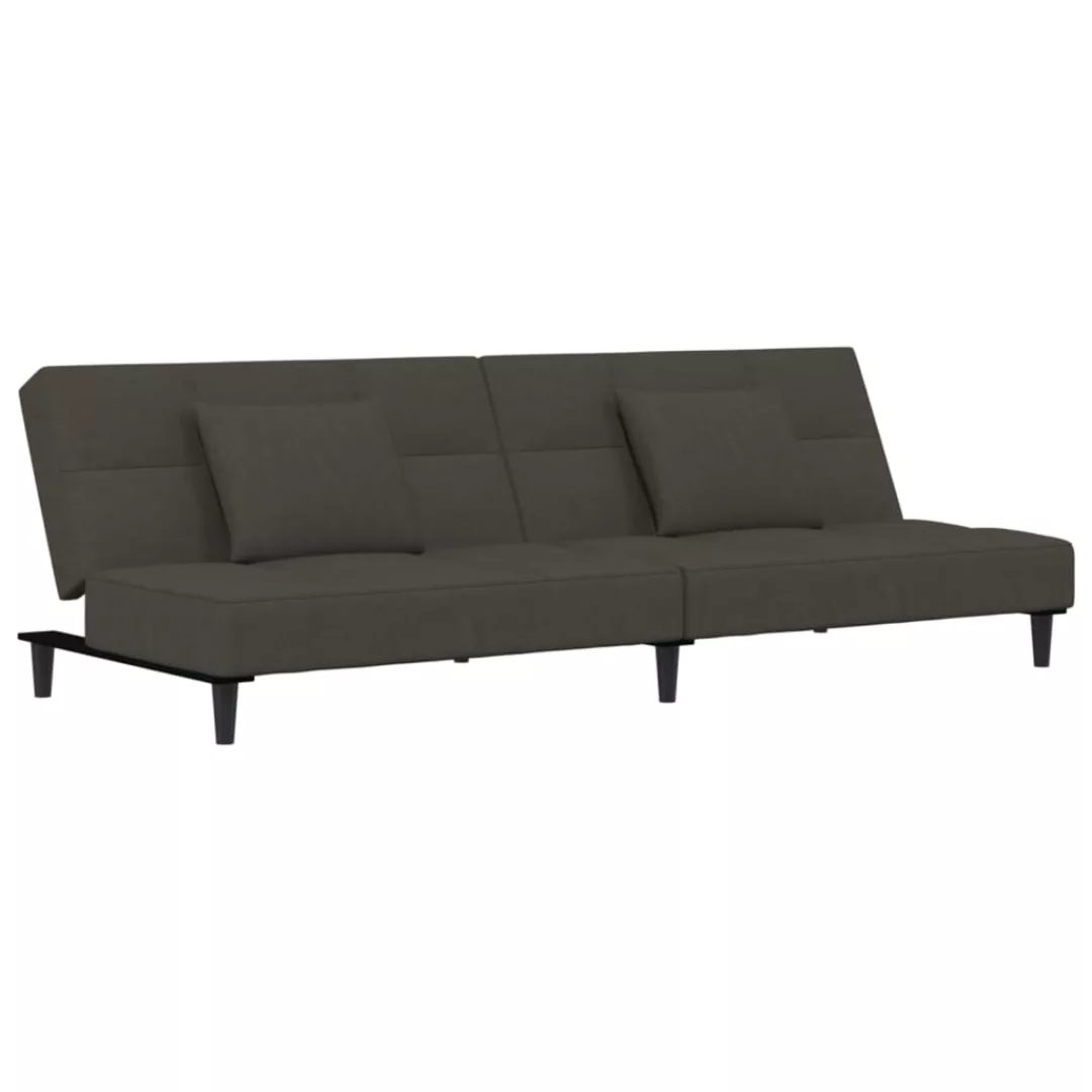 Vidaxl Schlafsofa 2-sitzer Mit 2 Kissen Dunkelgrau Samt günstig online kaufen