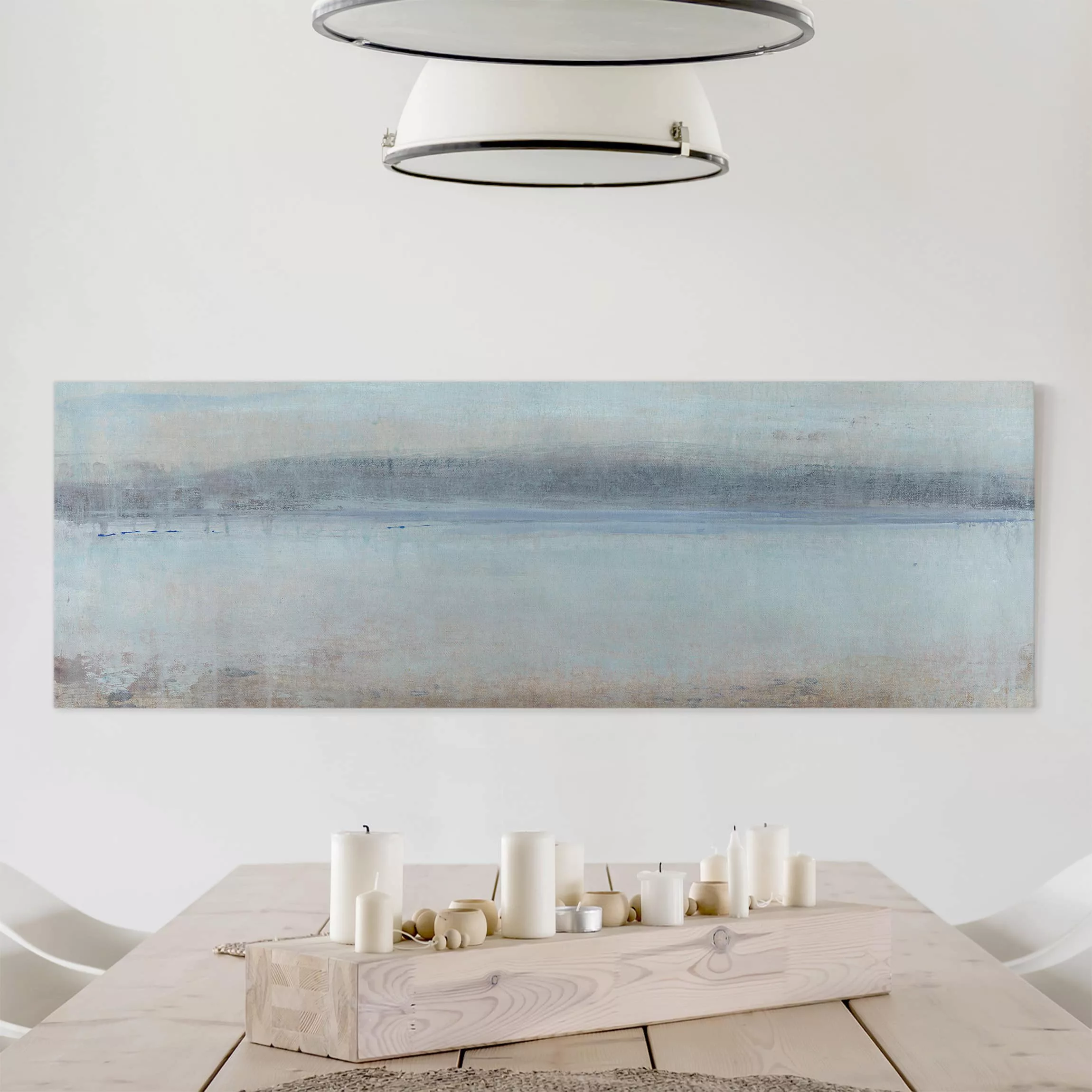 Leinwandbild Abstrakt - Panorama Horizont über Blau I günstig online kaufen