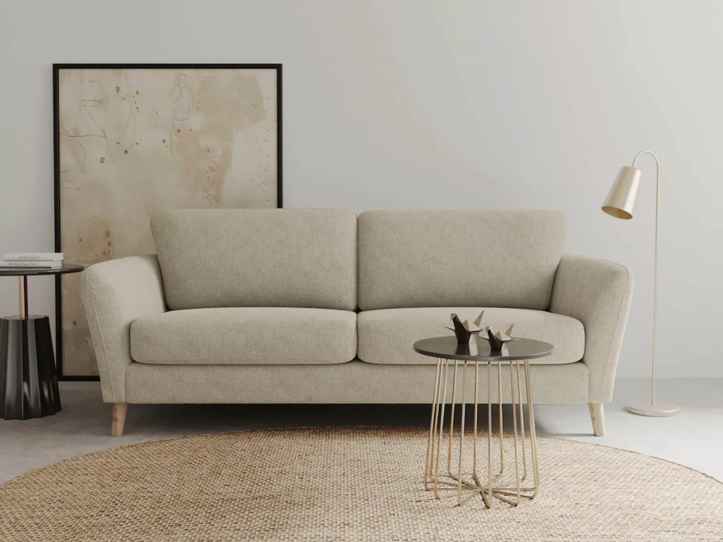 Home affaire 3-Sitzer MARSEILLE Sofa 206 cm, mit Massivholzbeinen aus Eiche günstig online kaufen