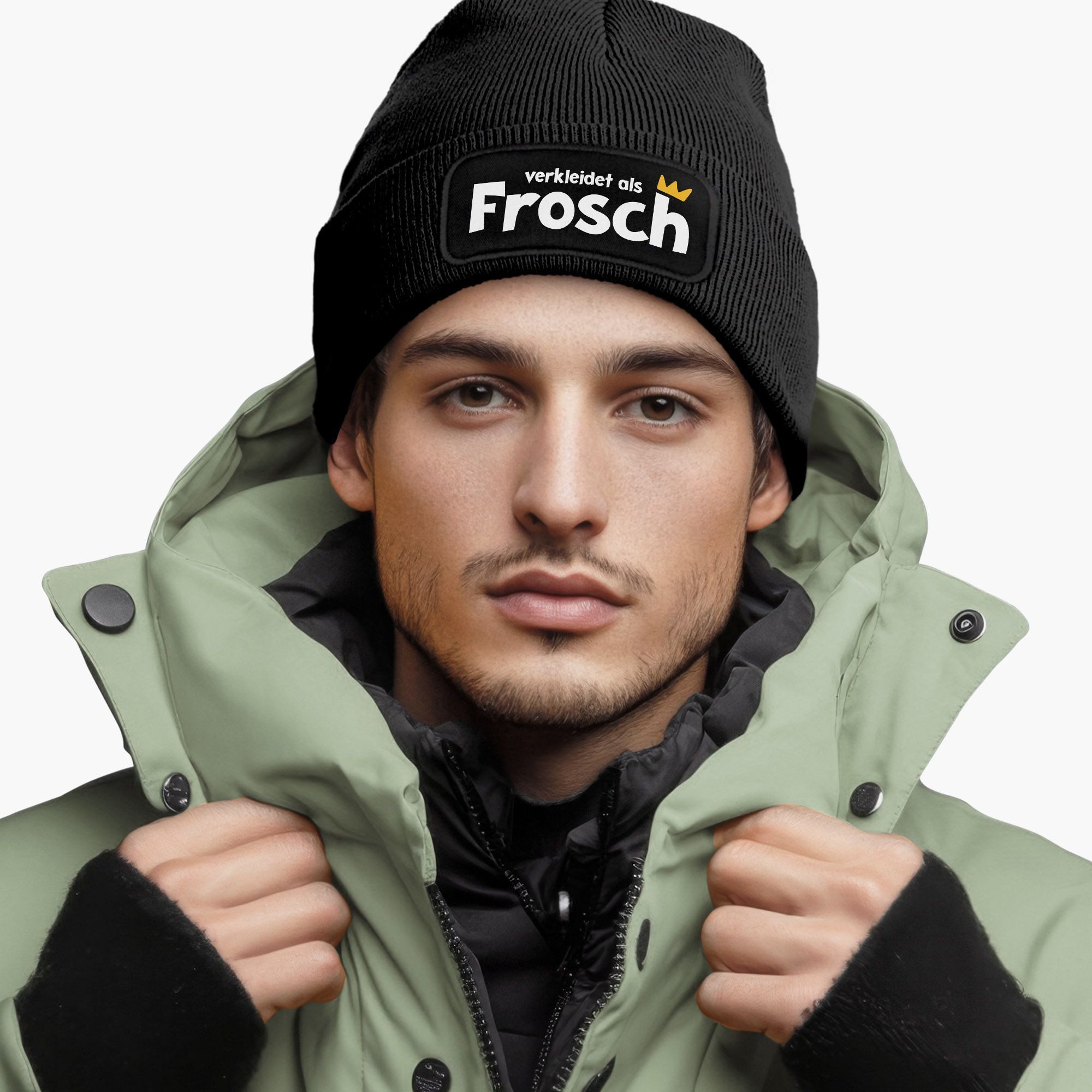 MoonWorks Strickmütze Herren Beanie Patch Fasching günstig online kaufen