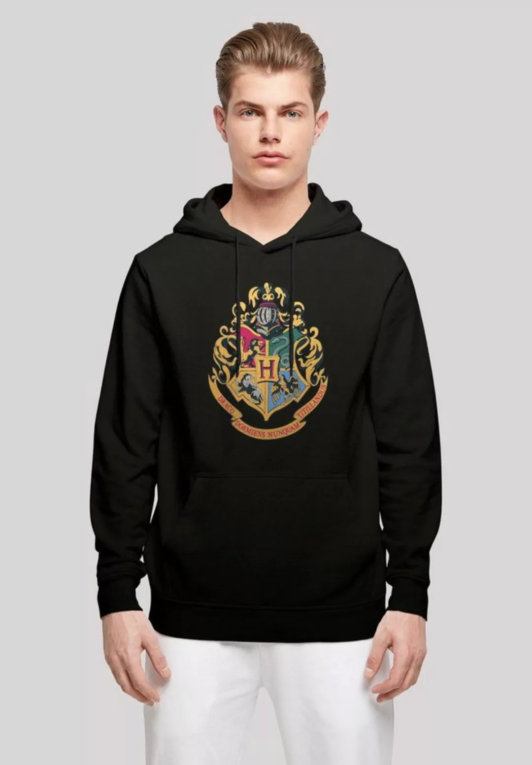 F4NT4STIC Kapuzenpullover Harry Potter Hogwarts Crest Gold Print günstig online kaufen