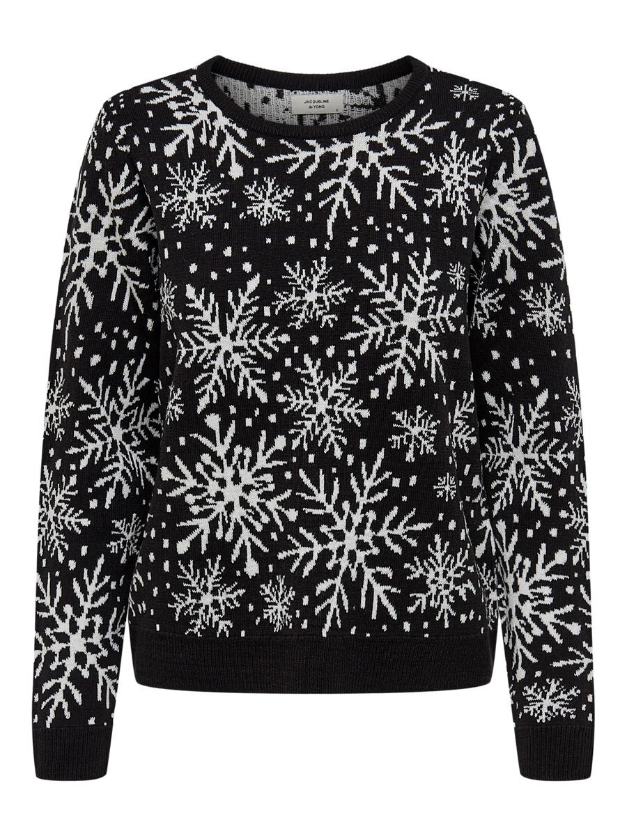 ONLY Gestrickter Weihnachts- Pullover Damen Schwarz günstig online kaufen