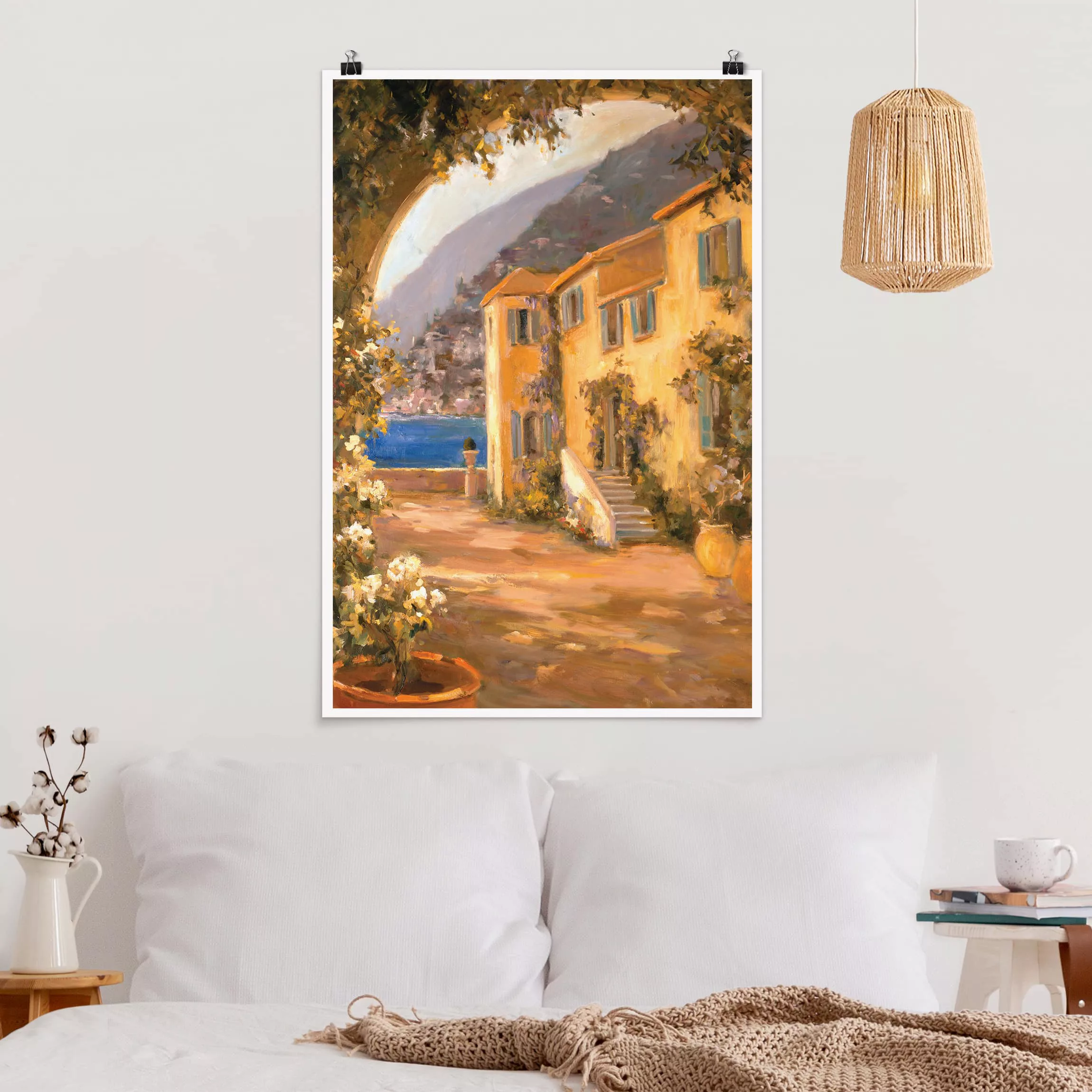 Poster Architektur & Skyline - Hochformat Italienische Landschaft - Blumenb günstig online kaufen